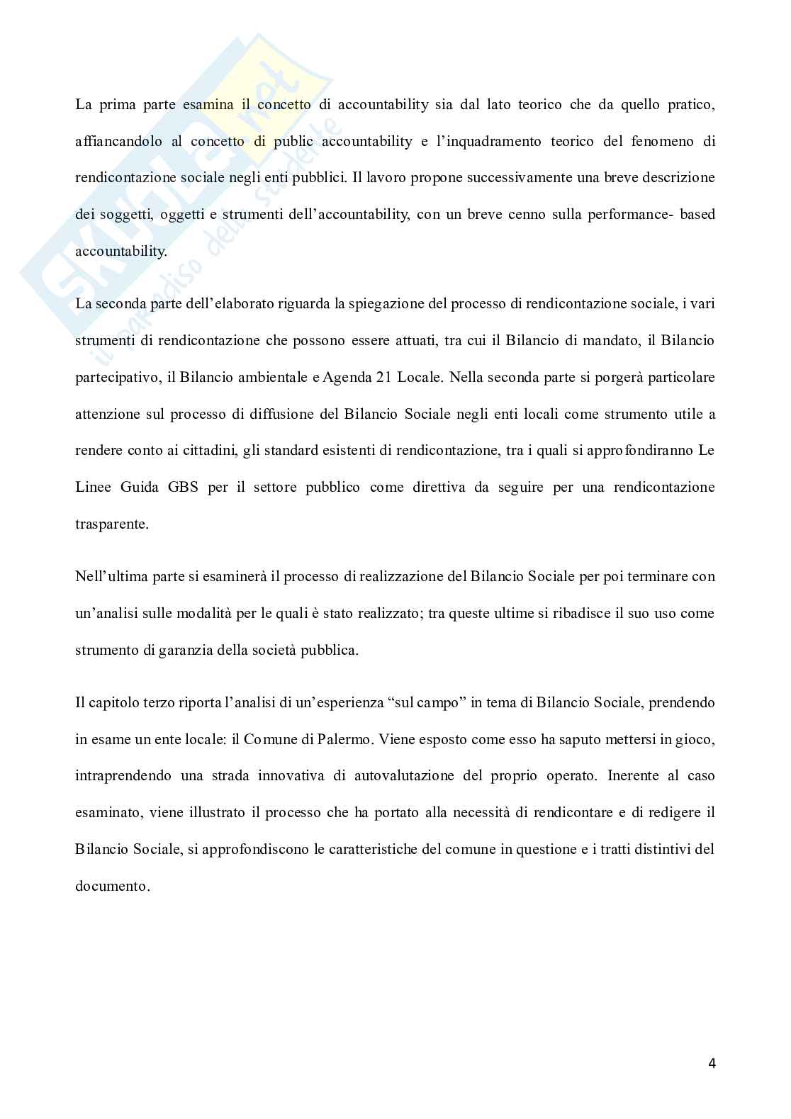 Accountability: teoria e prassi. L'uso del bilancio sociale come strumento di rendicontazione negli enti locali. Il caso del comune di Palermo Pag. 6
