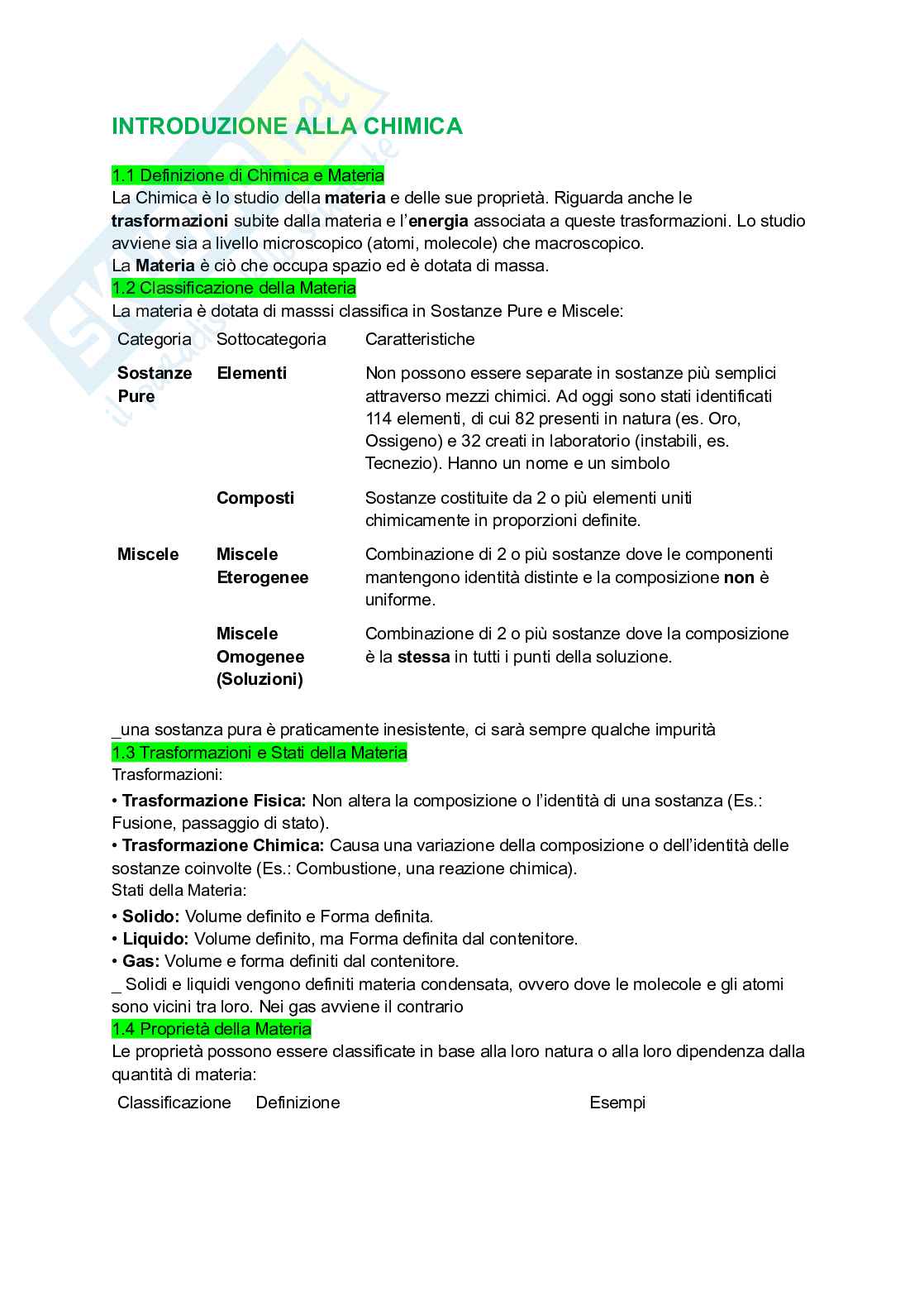 Chimica generale e inorganica Pag. 1