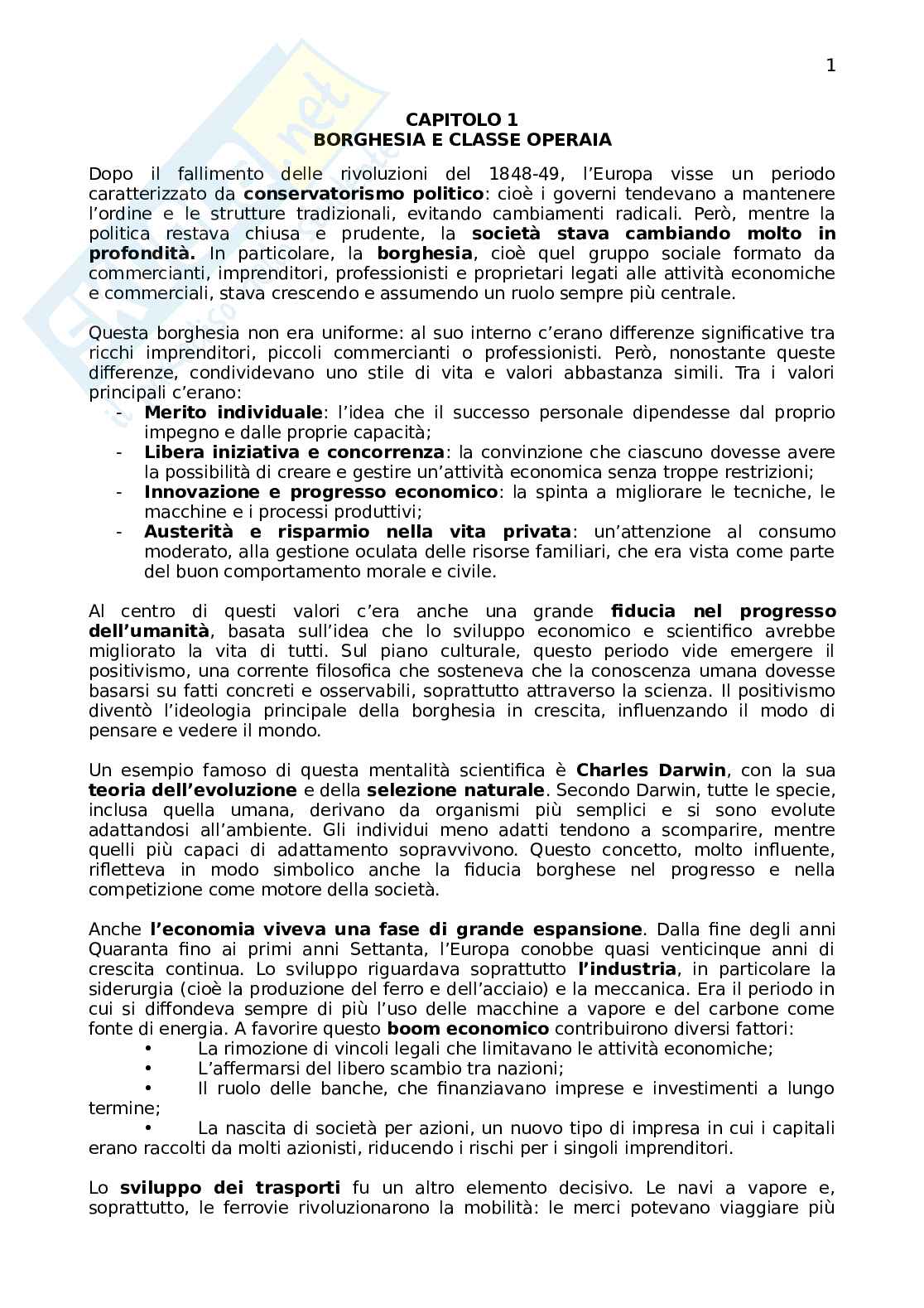 Riassunto esame Storia contemporanea, Prof. Bonatesta Antonio, libro consigliato Il mondo contemporaneo , Sabbatucci, Vidotto Pag. 1