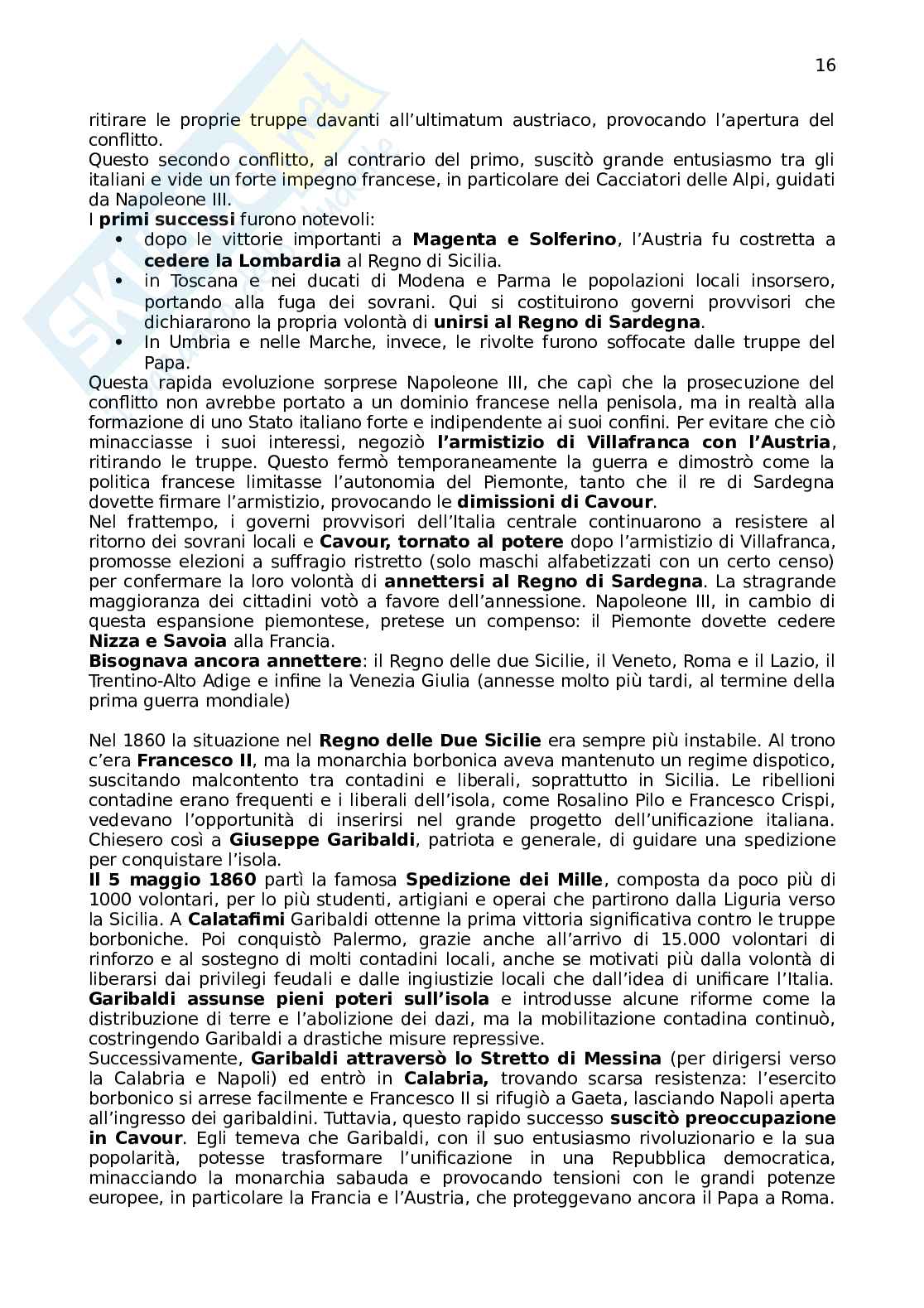 Riassunto esame Storia contemporanea, Prof. Bonatesta Antonio, libro consigliato Il mondo contemporaneo , Sabbatucci, Vidotto Pag. 16