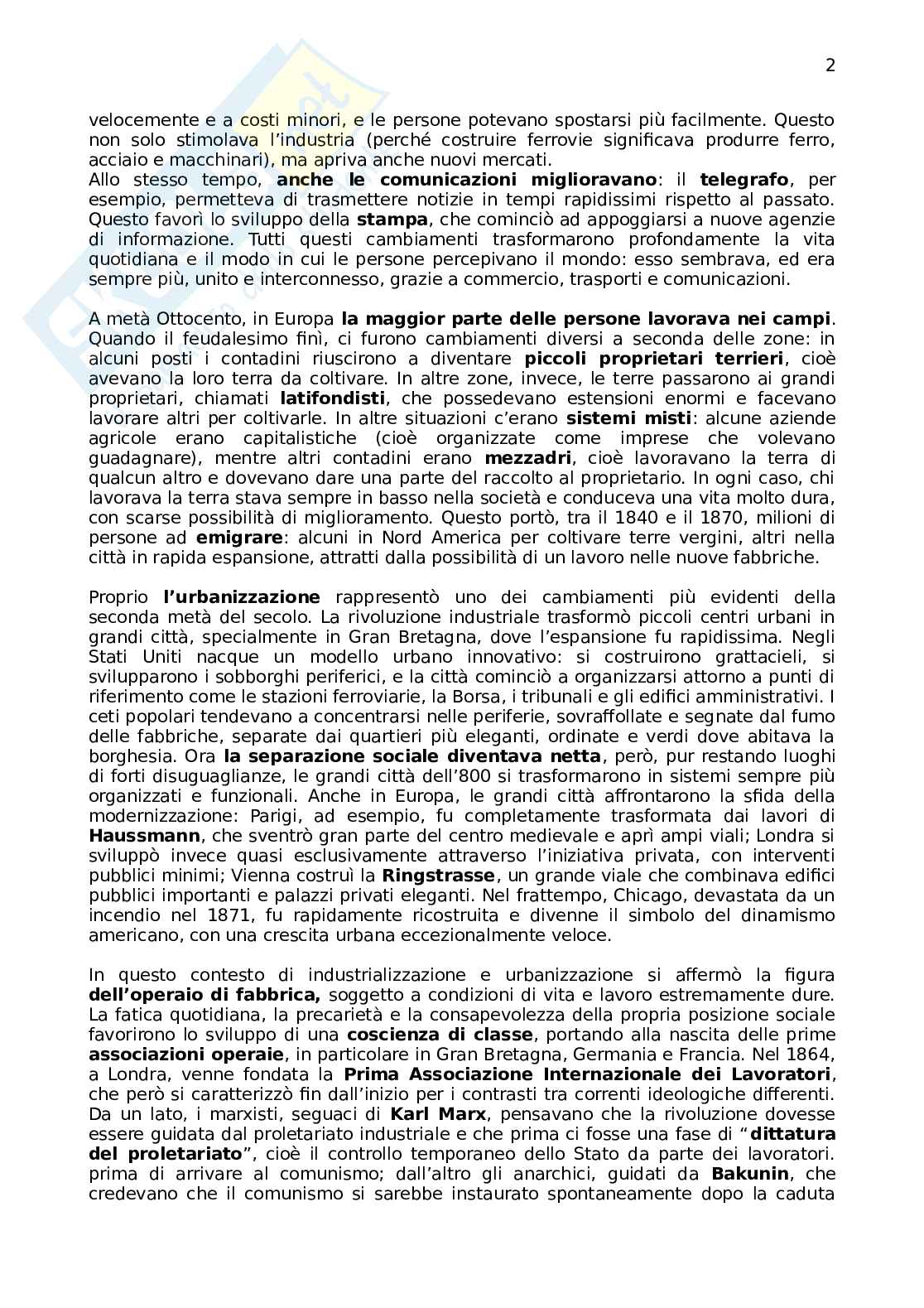 Riassunto esame Storia contemporanea, Prof. Bonatesta Antonio, libro consigliato Il mondo contemporaneo , Sabbatucci, Vidotto Pag. 2