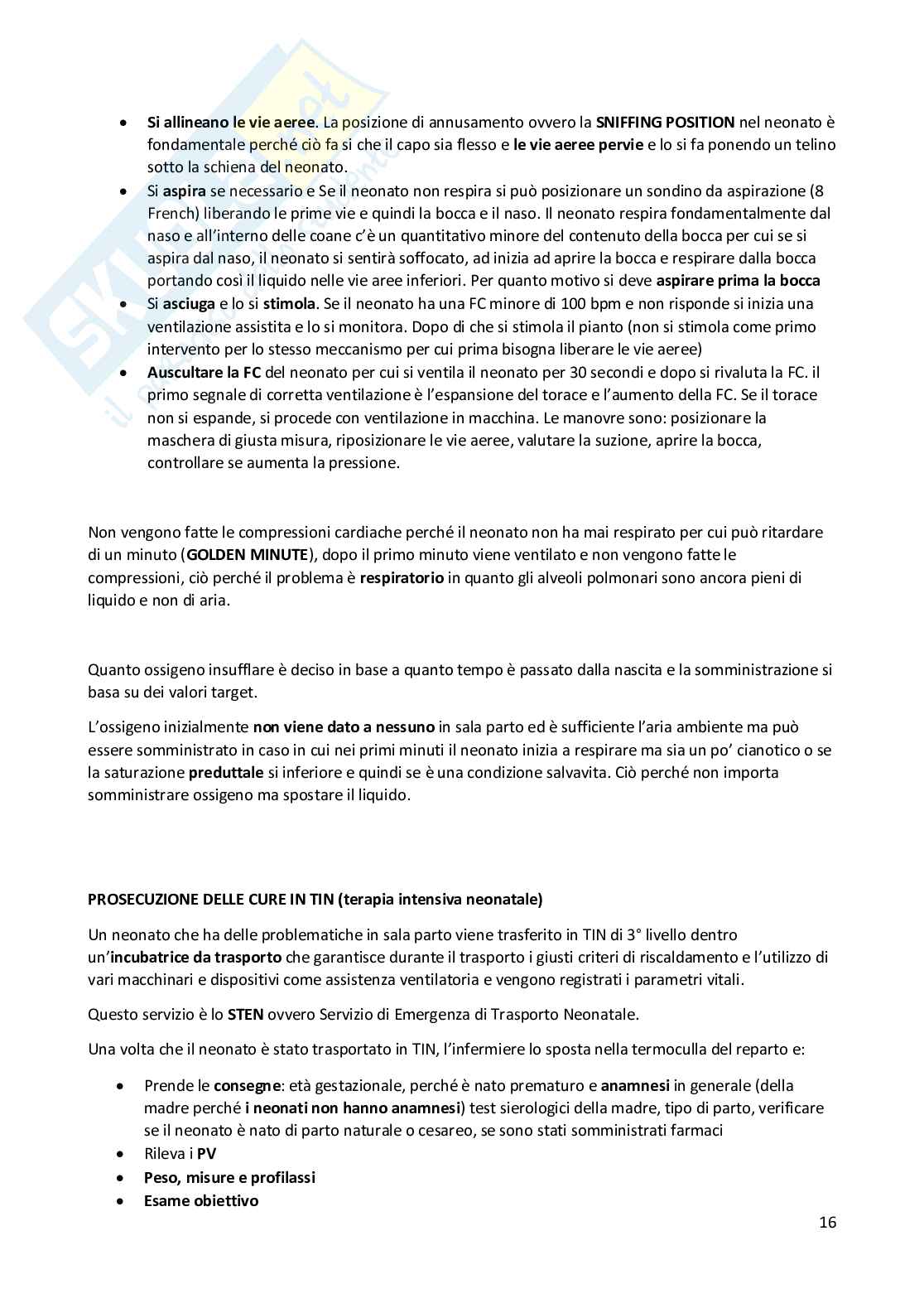Infermieristica - Infermieristica dell'area materno infantile Pag. 16
