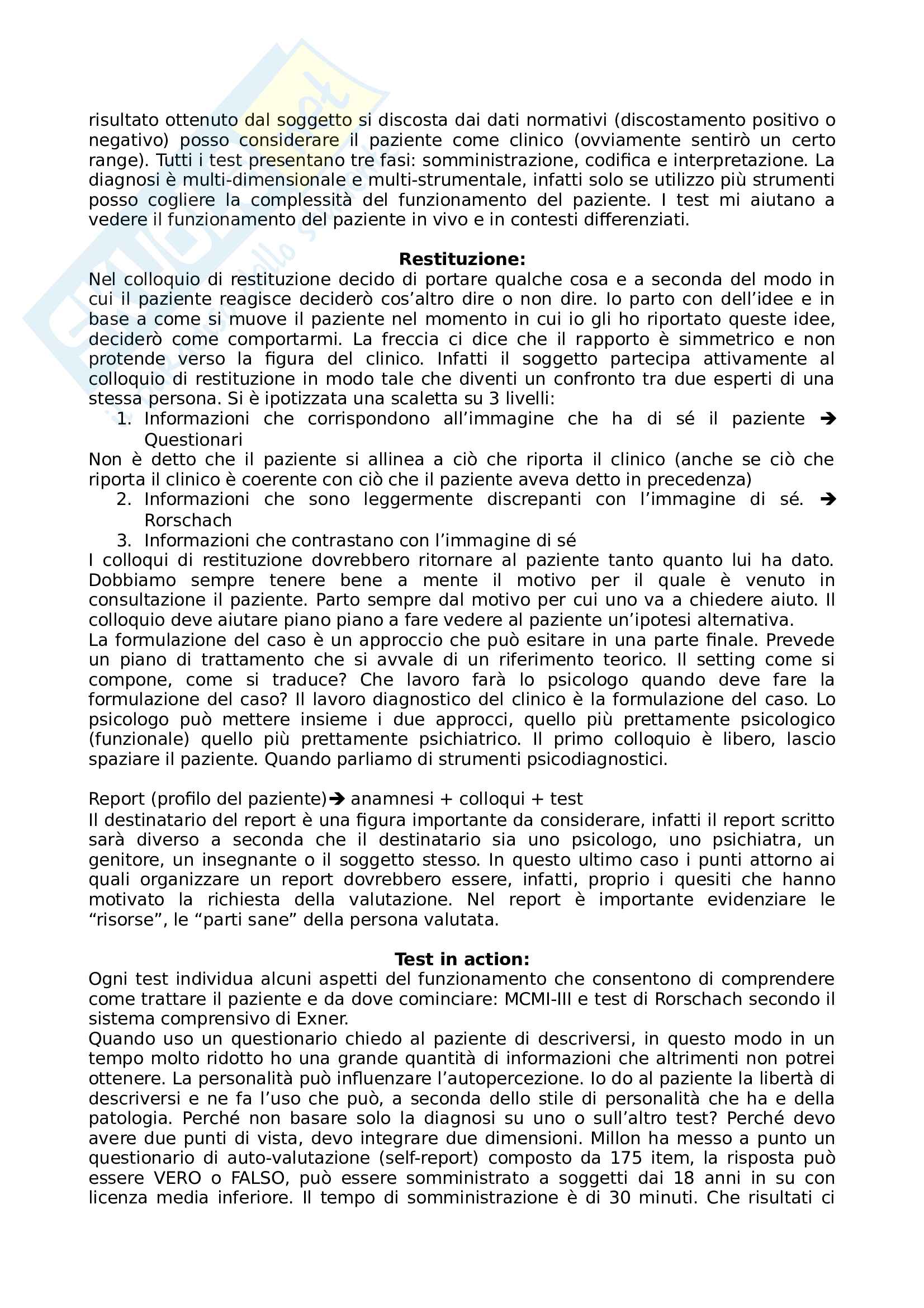 Psicodiagnostica - Appunti Pag. 16