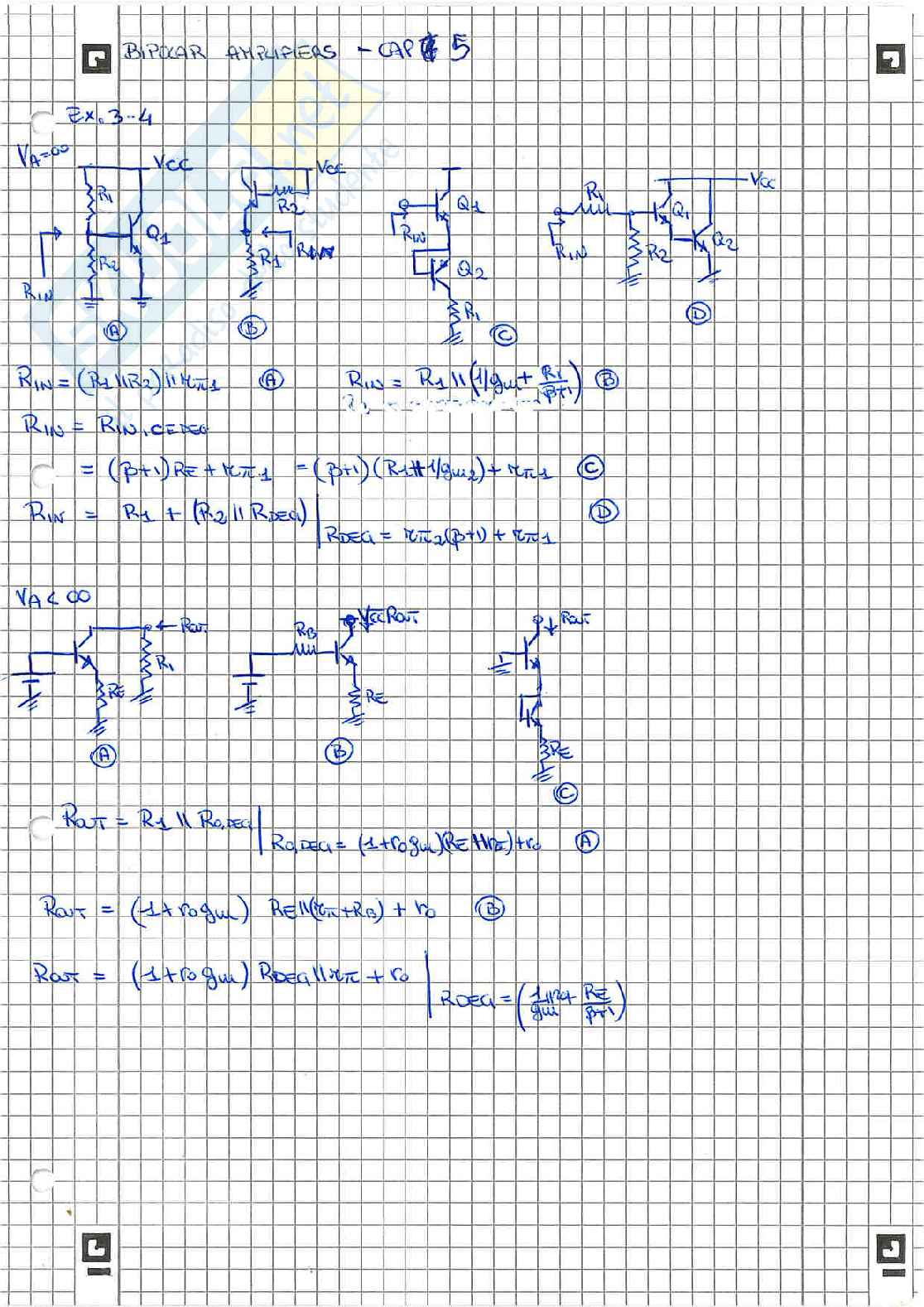 Appunti ed esercizi svolti Elettronica I sugli amplificatori bipolari, parte 1 Pag. 1