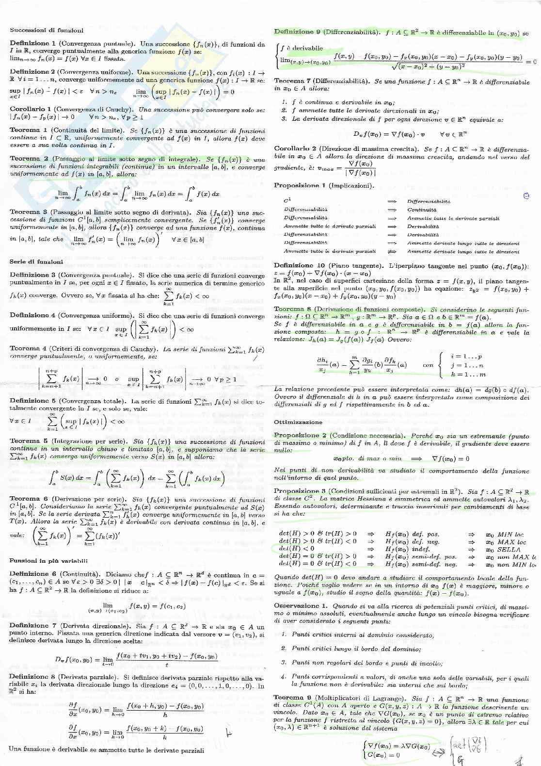 Analisi vettoriale - Formulario Pag. 1