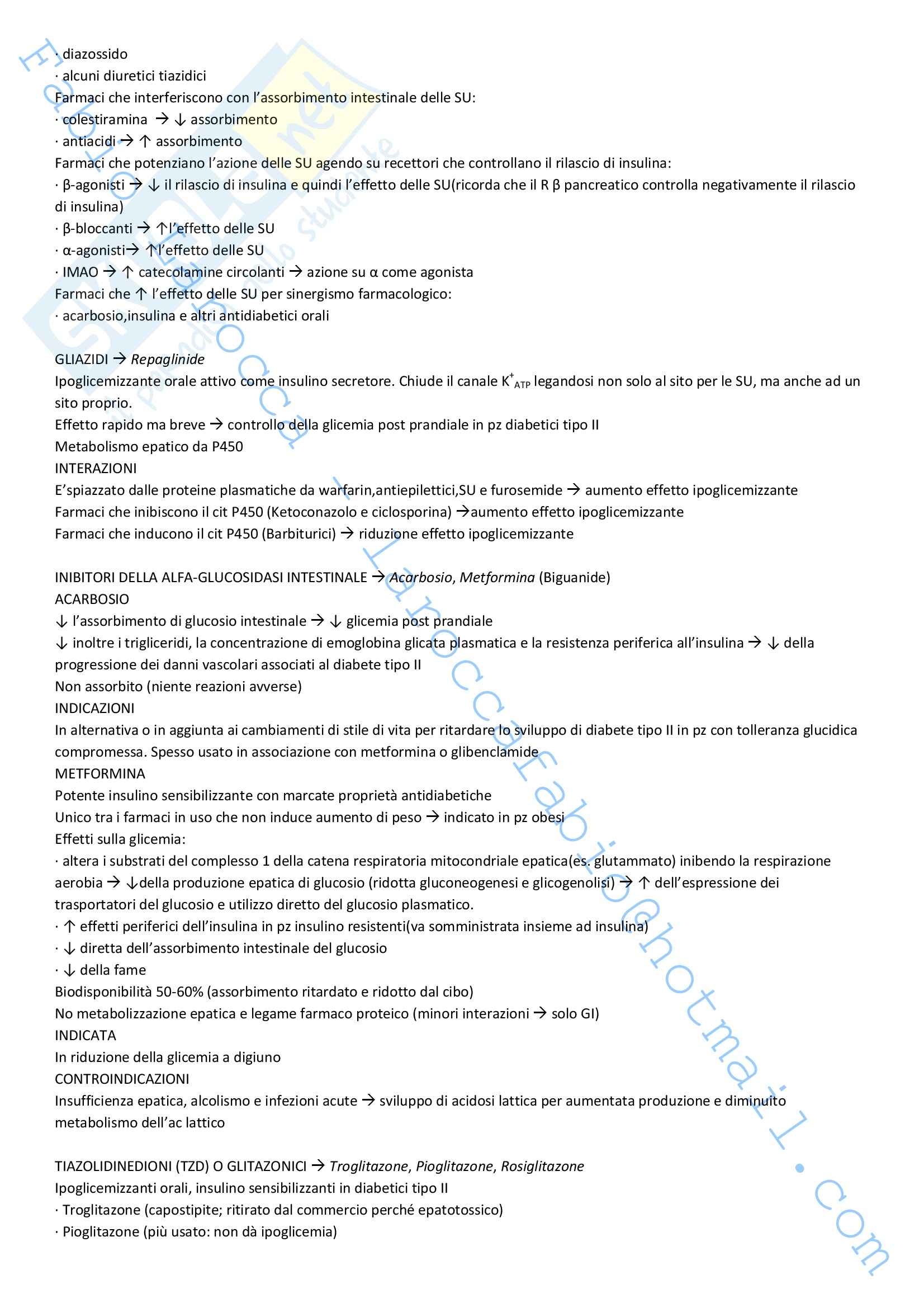 Riassunto esame Farmacologia, prof. Rossi, libro consigliato Farmacologia Pag. 91