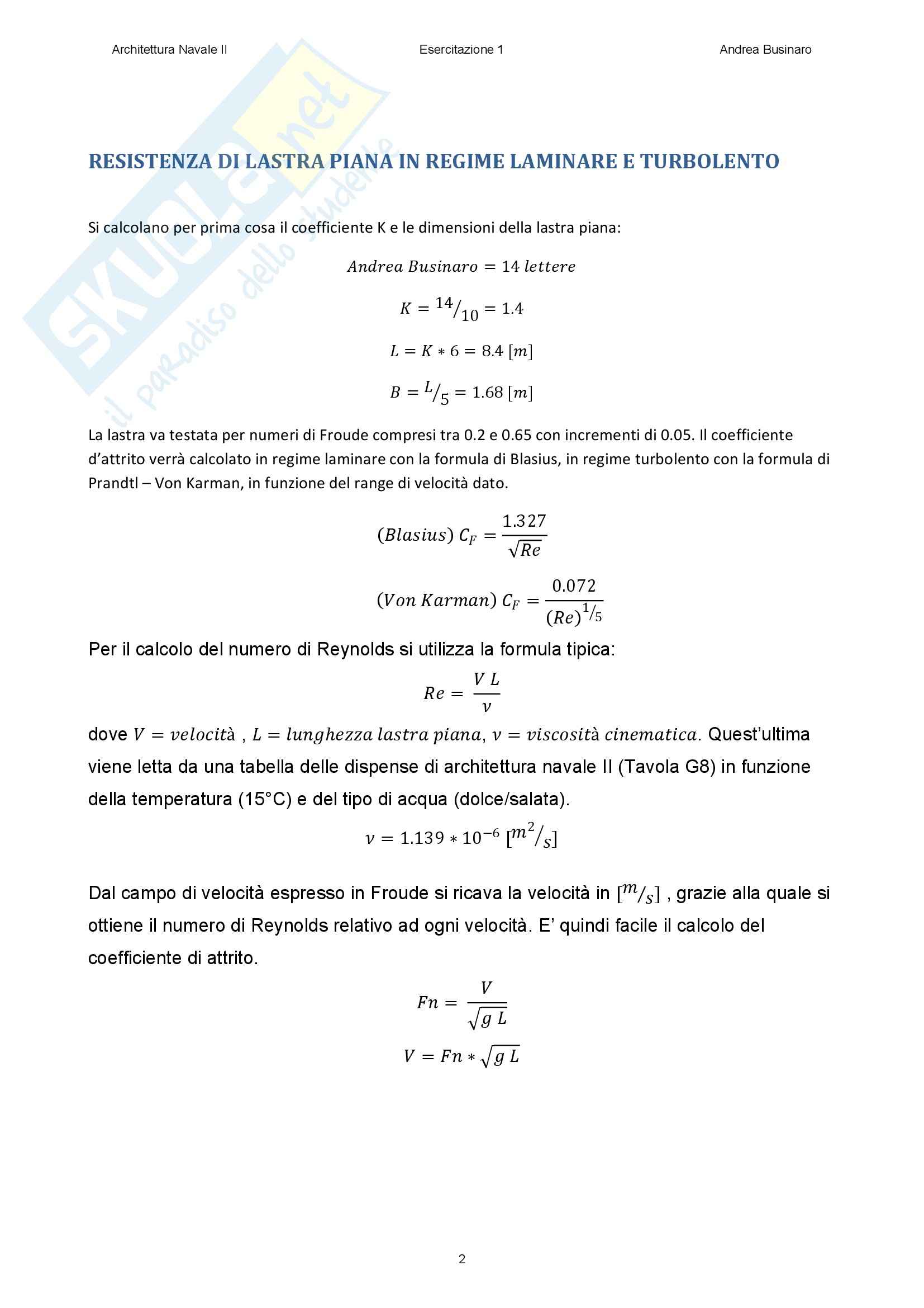 Architettura Navale II - esercitazioni Pag. 6