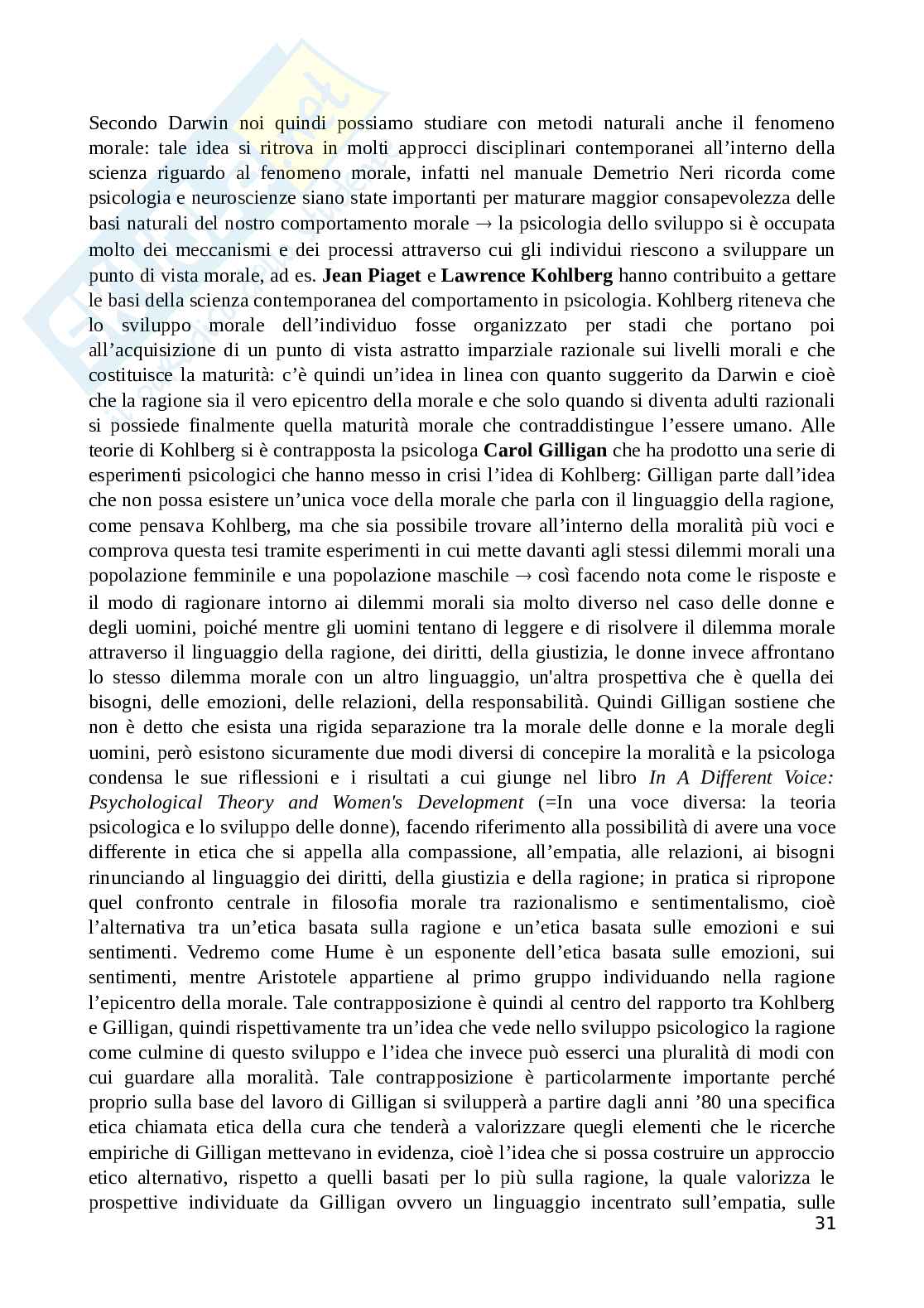 Filosofia morale - Prof. Matteo Galletti - con approfondimento su Aristotele e David Hume Pag. 31