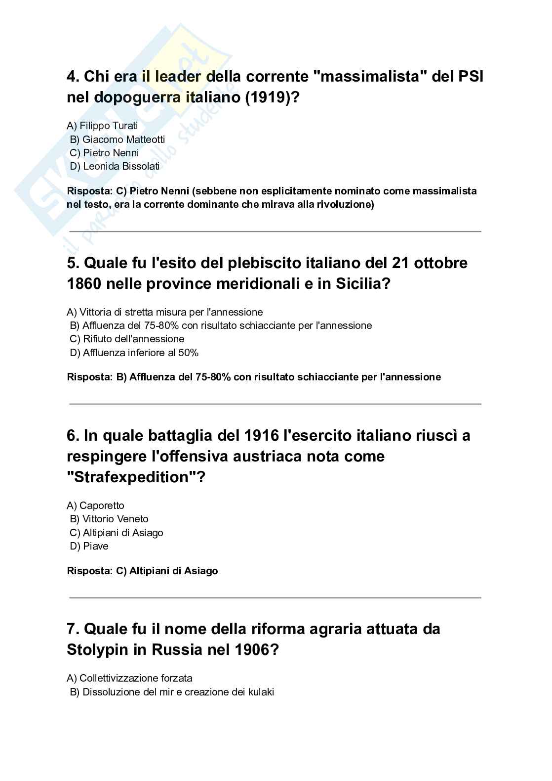 Domande di allenamento all'esame di Storia contemporanea Pag. 2