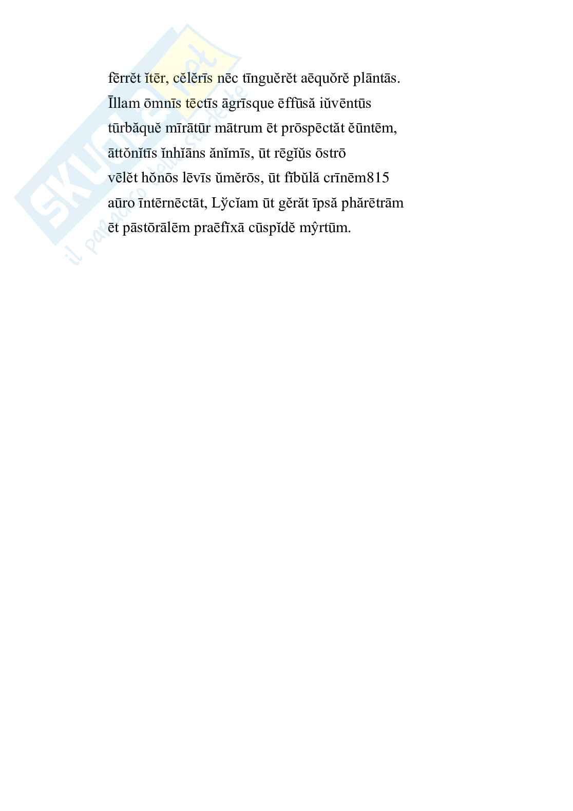 Scansione metrica (sillabe lunghe e brevi) di Virgilio, Eneide, libro  VII Pag. 31