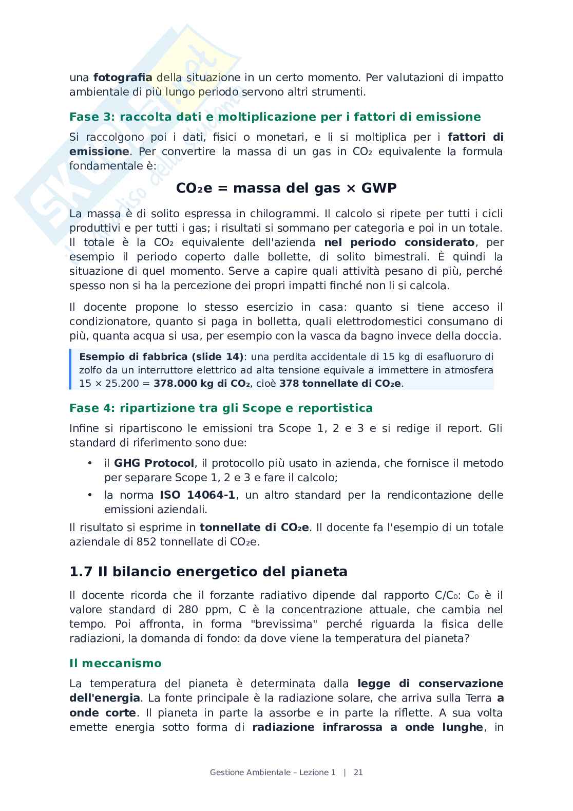 Lezione 1 Gestione ambientale Pag. 21