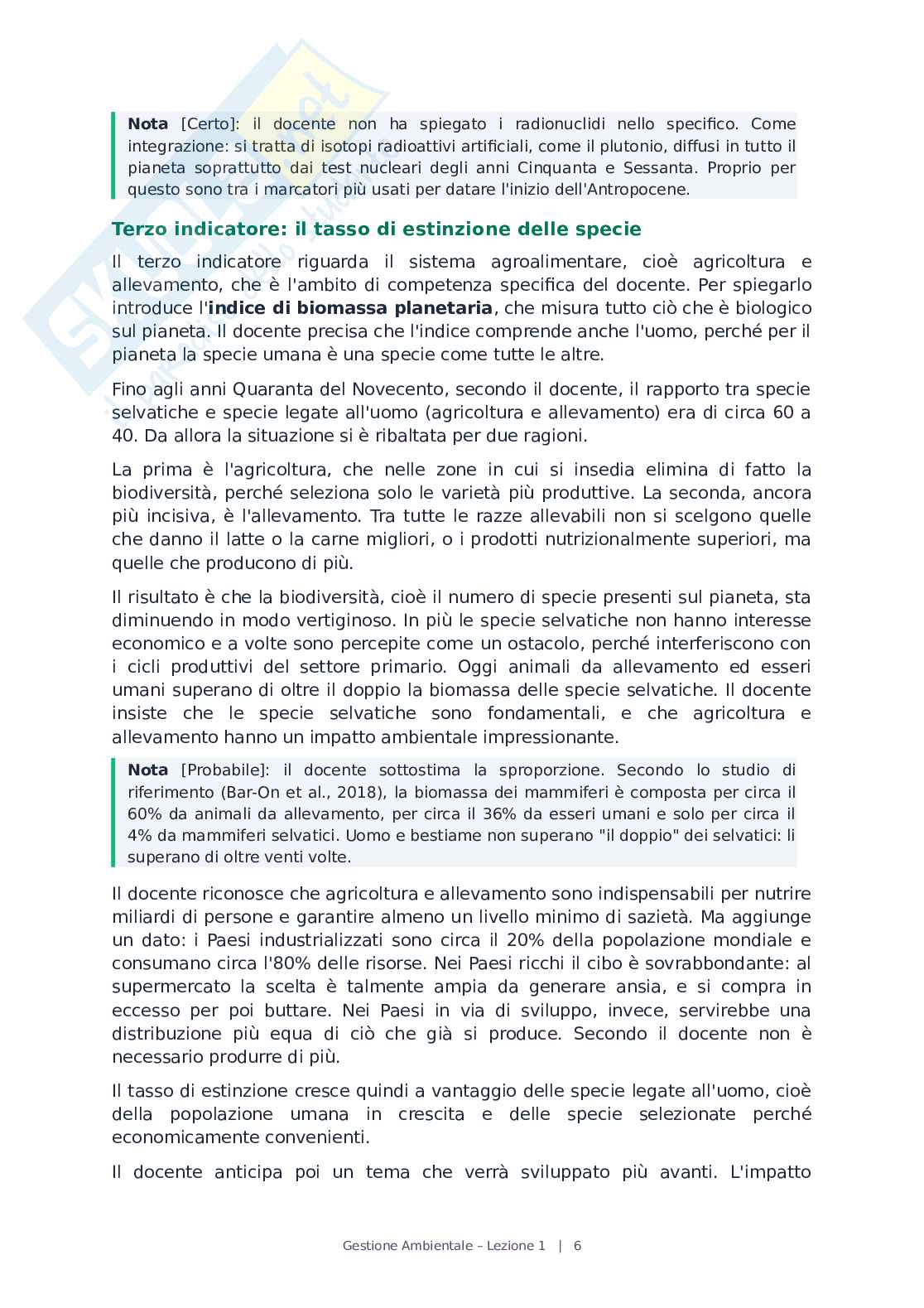 Lezione 1 Gestione ambientale Pag. 6