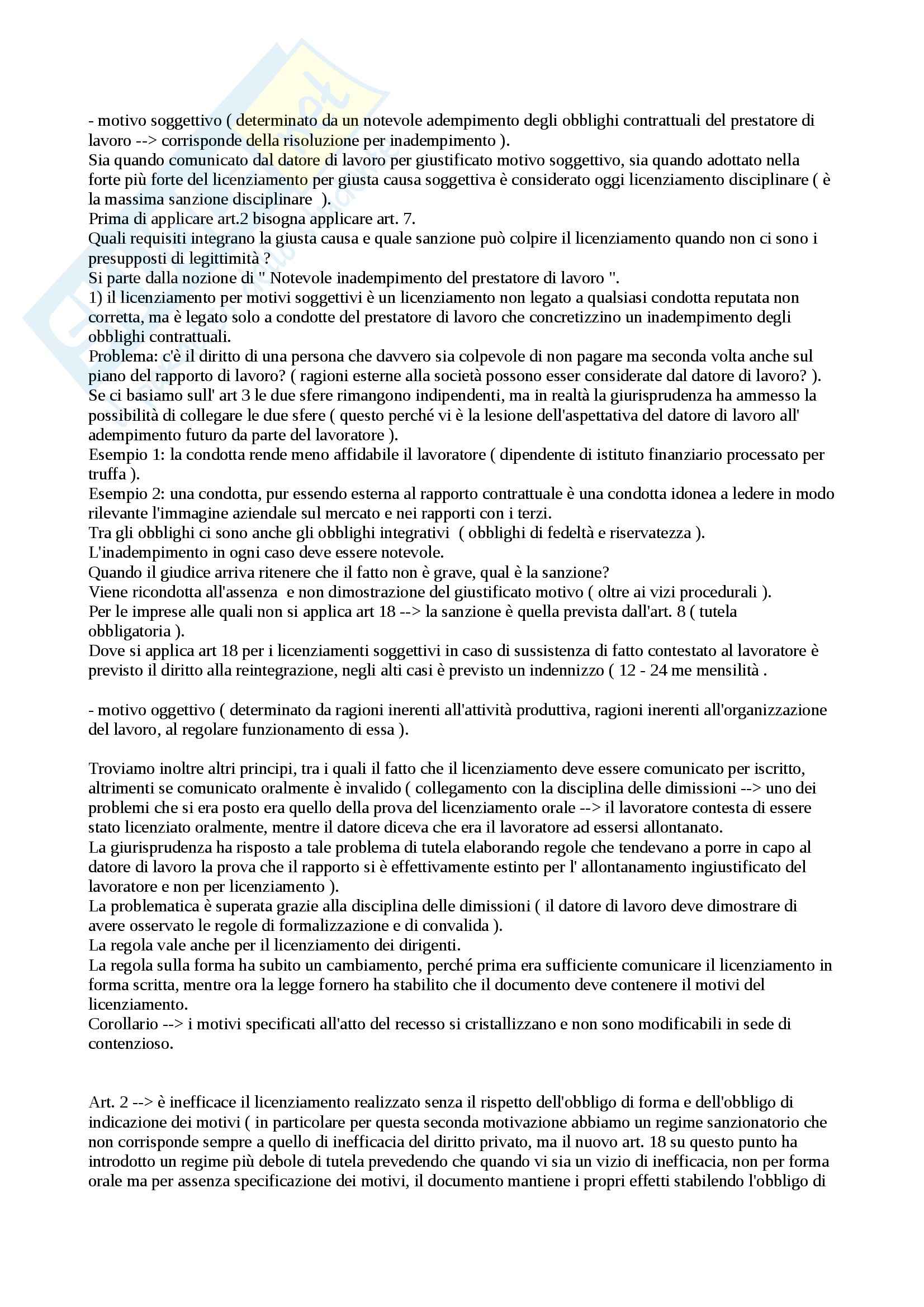 Diritto del lavoro - Appunti Pag. 86