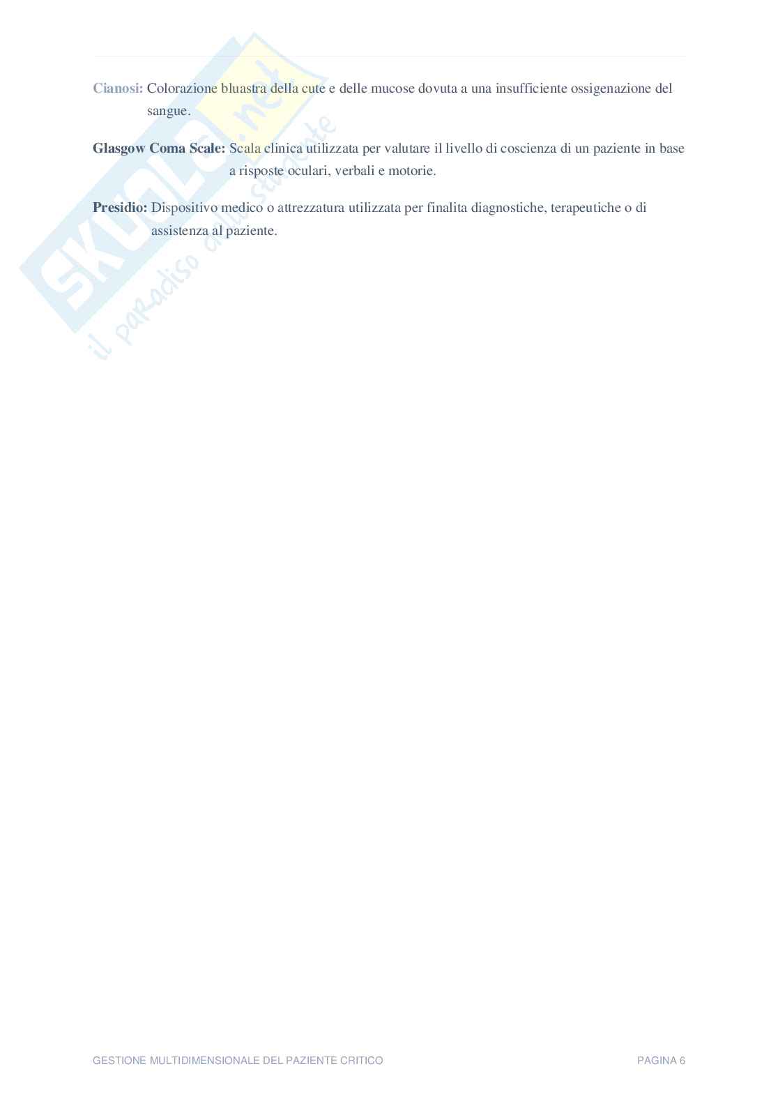 Gestione multidimensionale del paziente critico Pag. 6