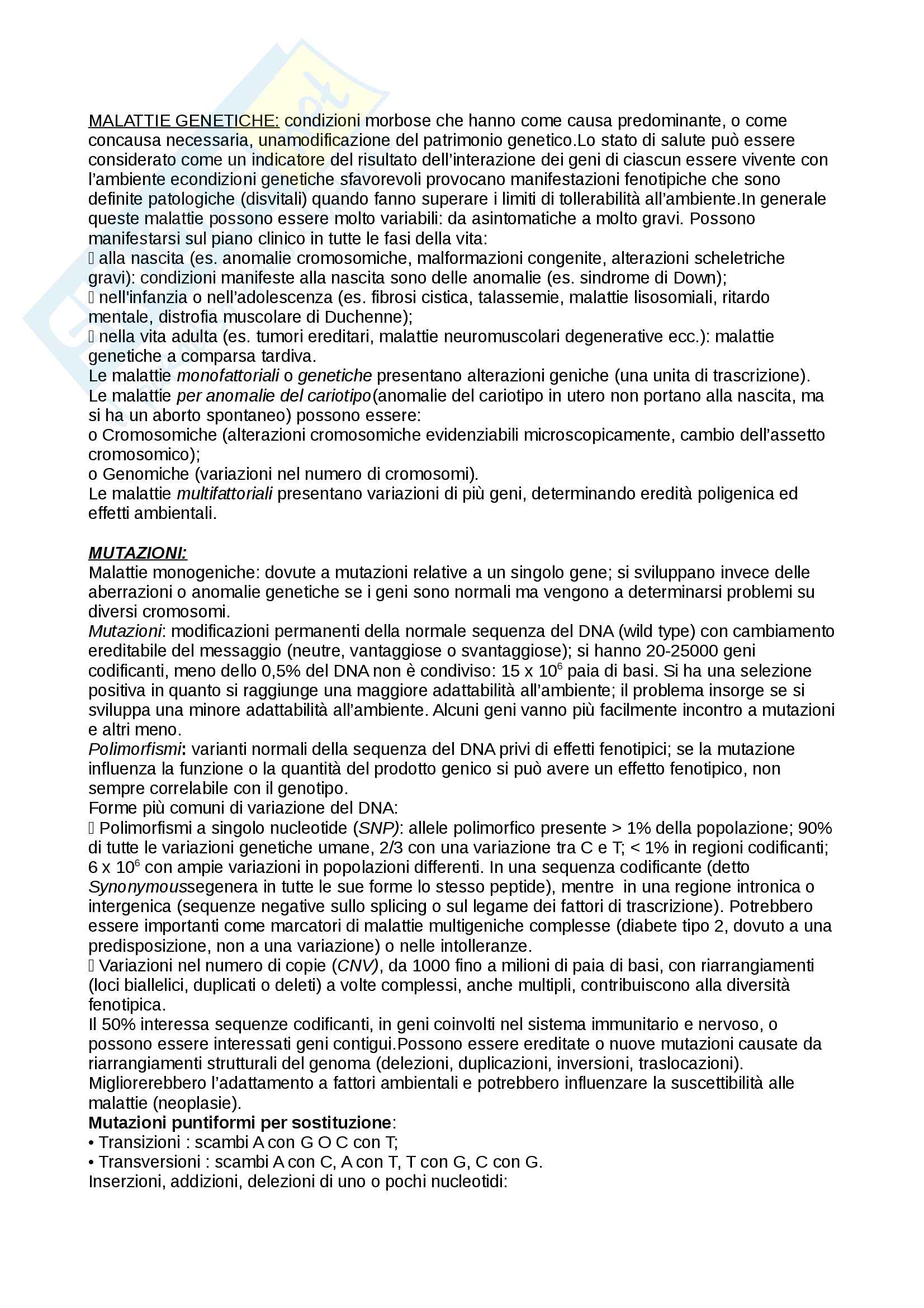 Malattie genetiche Pag. 1