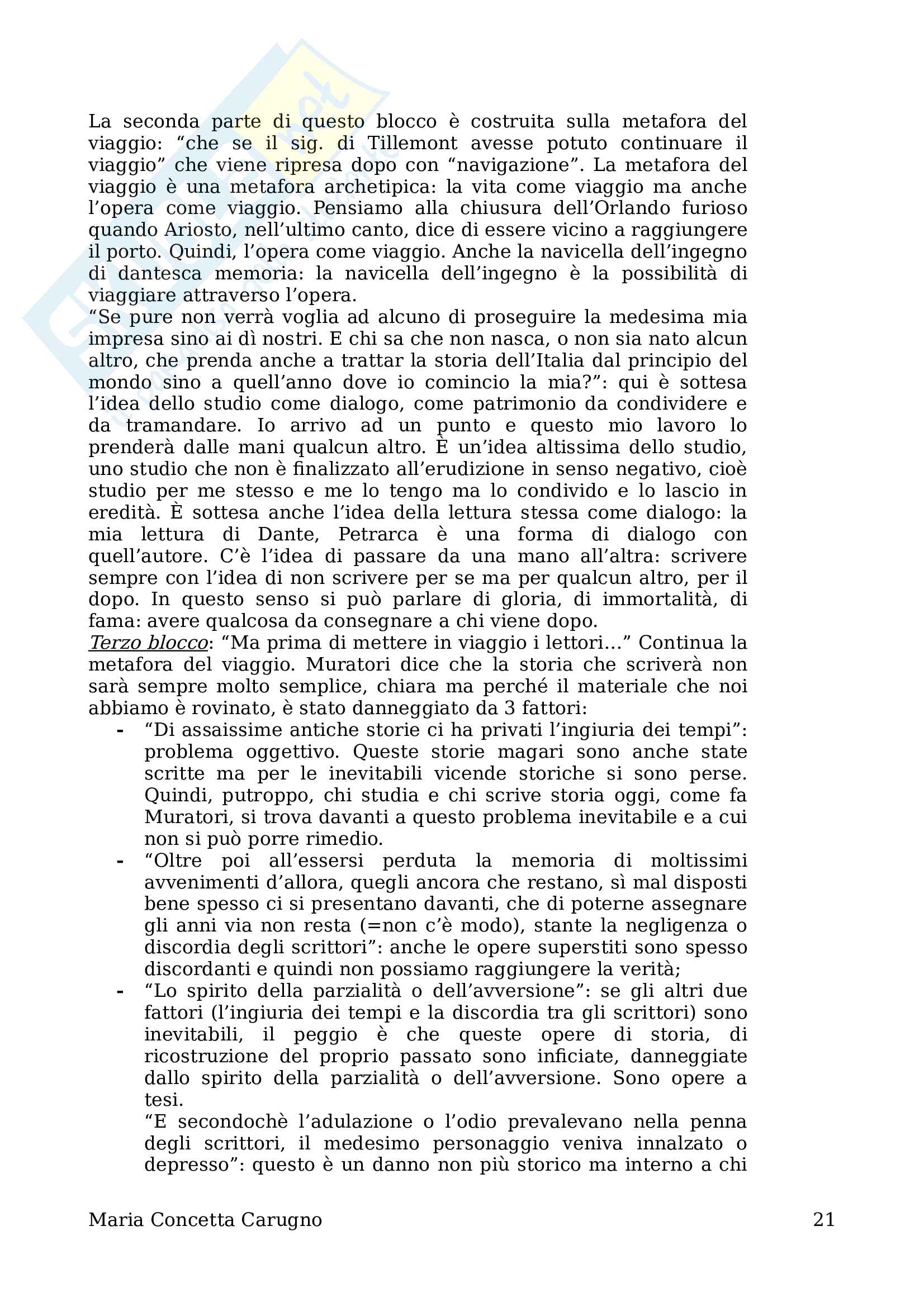 Seminario di Letteratura italiana II Il Settecento Pag. 21