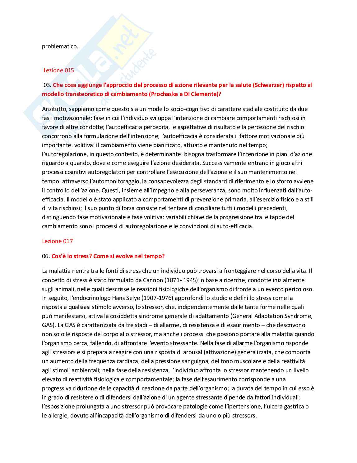 Domande aperte Psicologia della salute Pag. 11