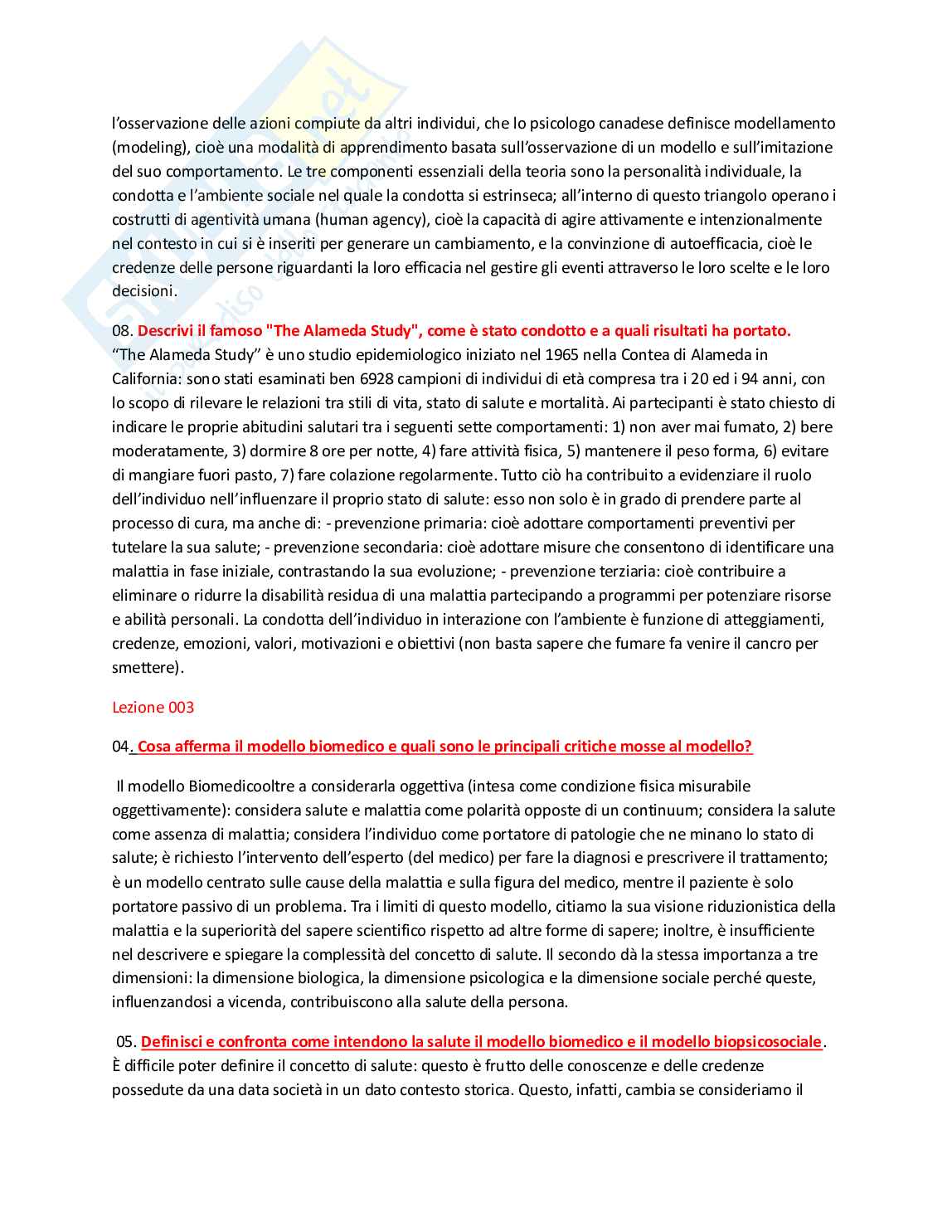 Domande aperte Psicologia della salute Pag. 2