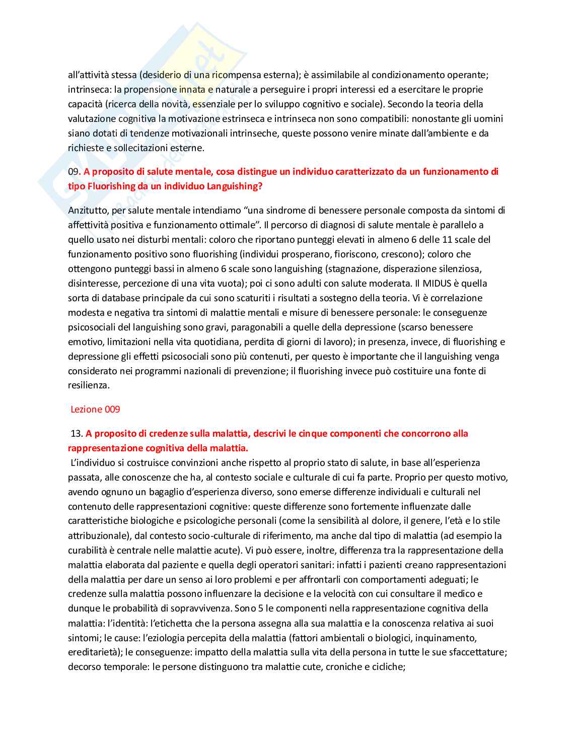 Domande aperte Psicologia della salute Pag. 6