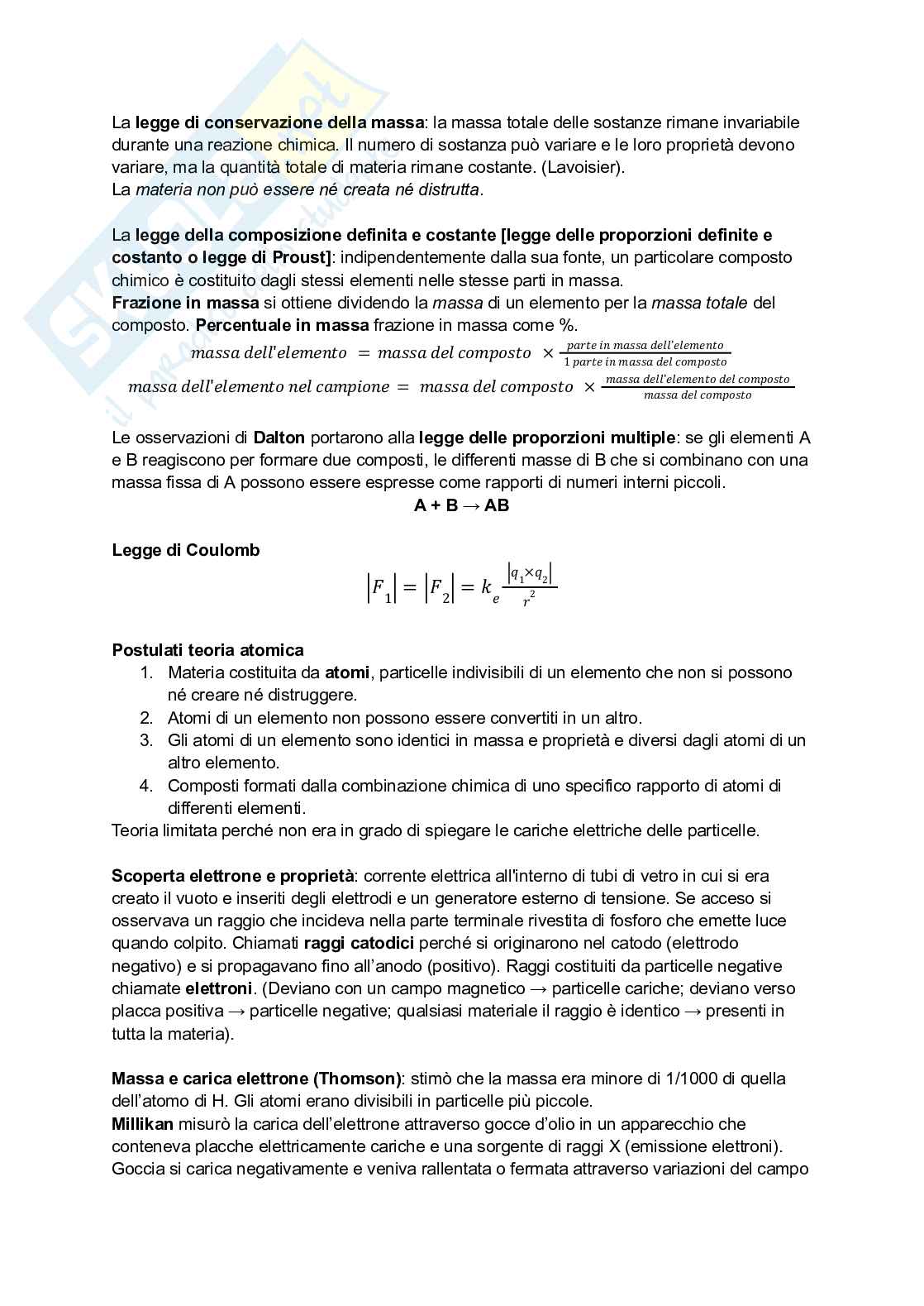 Appunti di Chimica Generale ed Inorganica Pag. 2