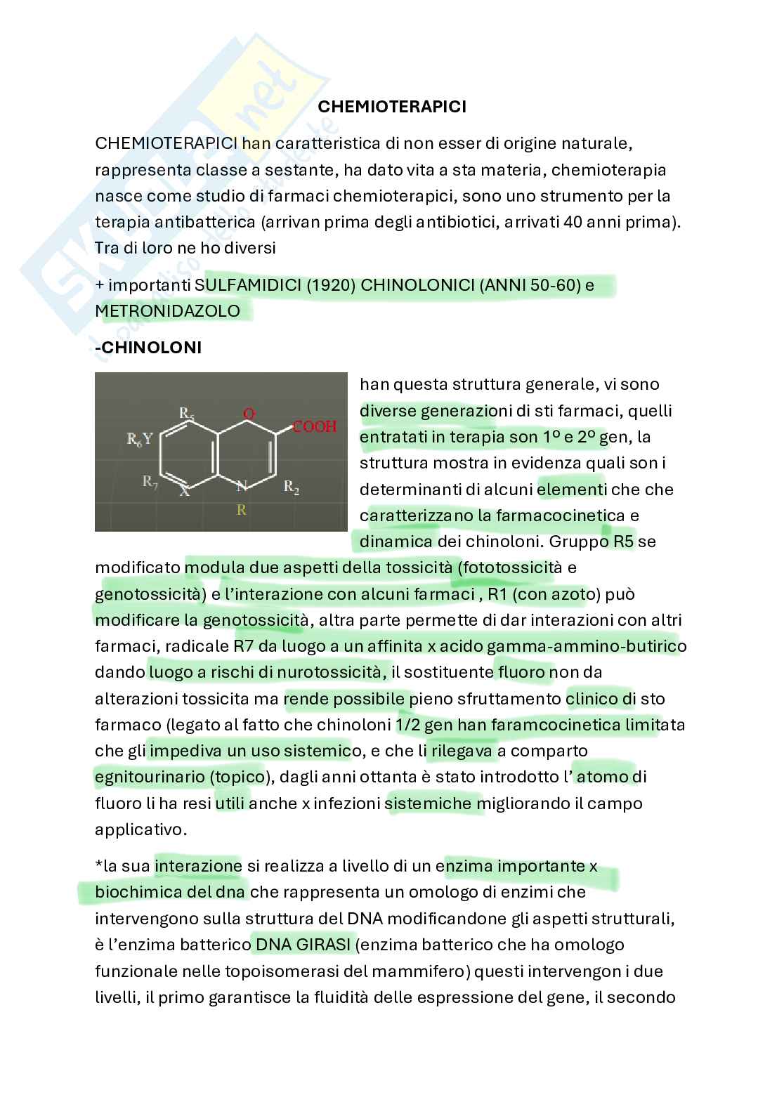 Farmacologia chemioterapici Pag. 1