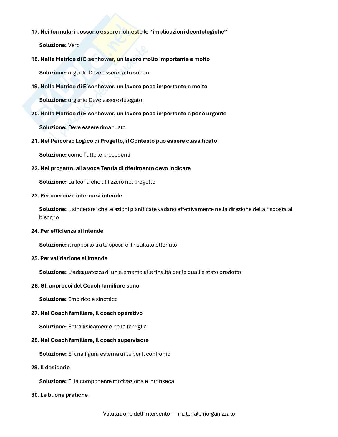 Progettazione e valutazione dell'intervento - Lezioni e domande  Pag. 81
