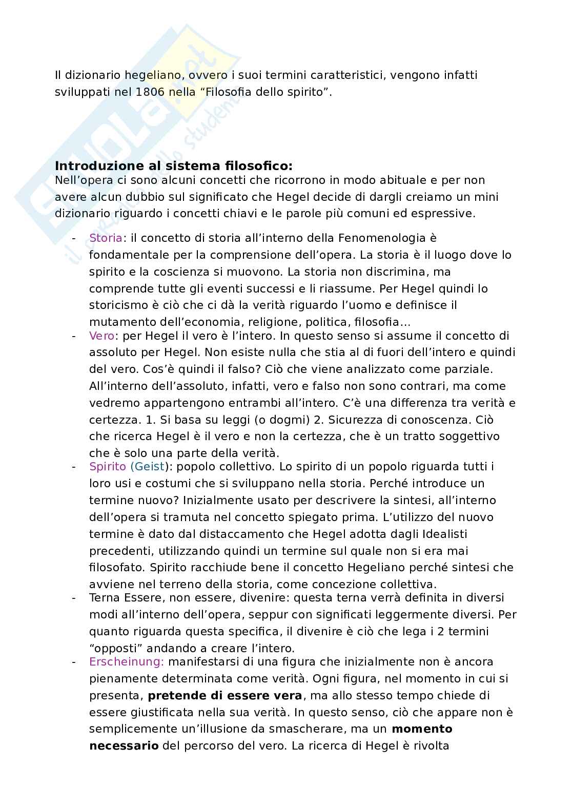 Riassunto esame Storia della filosofia, Prof. Fronterotta Francesco, libro consigliato Fenomenologia dello Spirito, Hegel Pag. 2