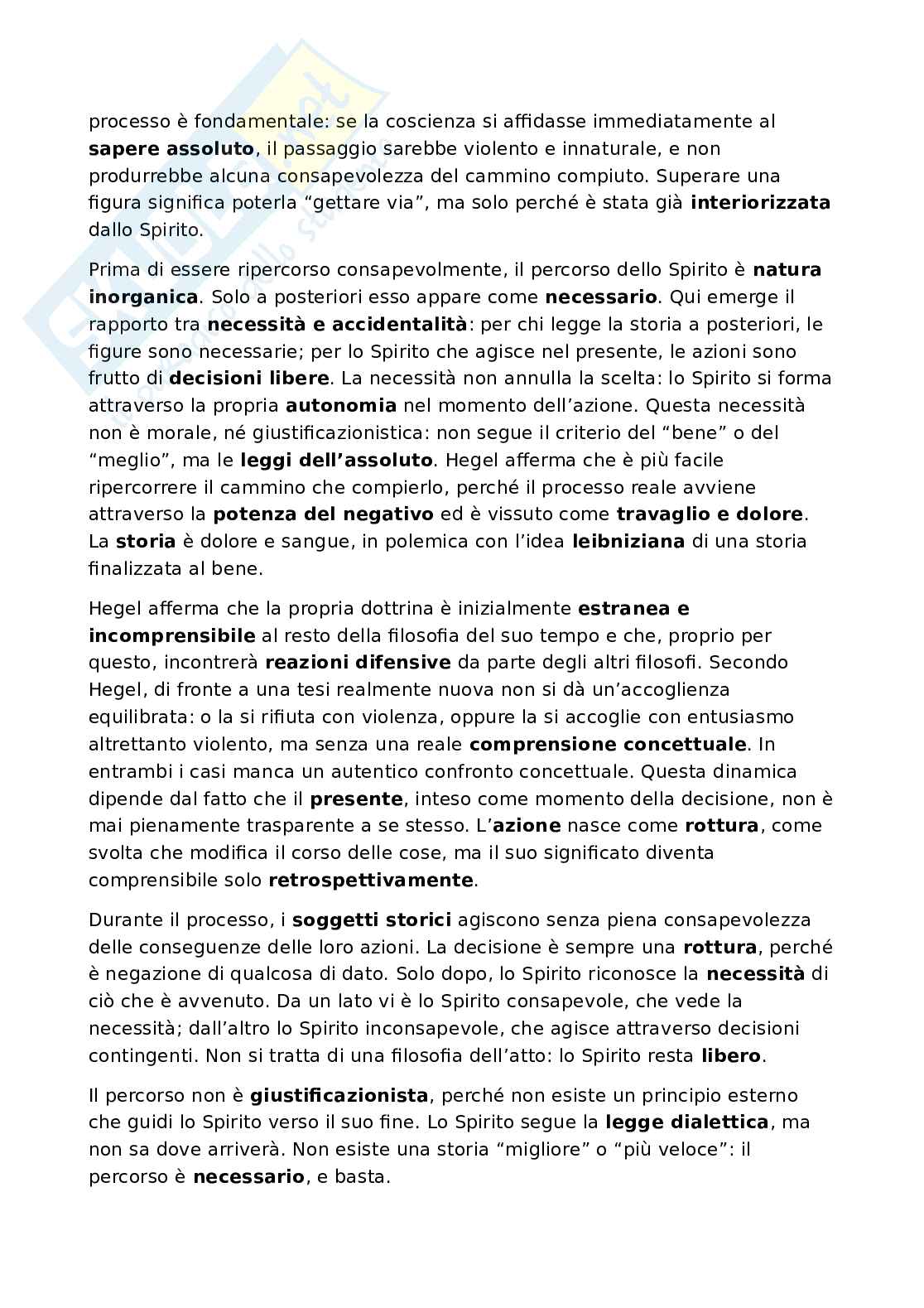 Riassunto esame Storia della filosofia, Prof. Fronterotta Francesco, libro consigliato Fenomenologia dello Spirito, Hegel Pag. 21