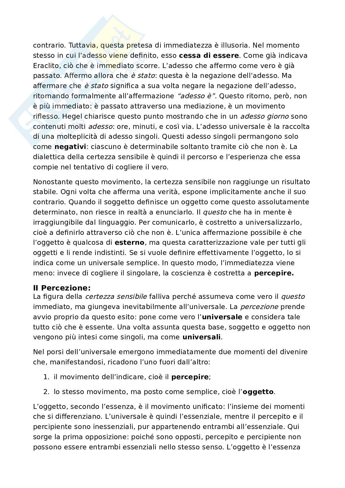 Riassunto esame Storia della filosofia, Prof. Fronterotta Francesco, libro consigliato Fenomenologia dello Spirito, Hegel Pag. 31