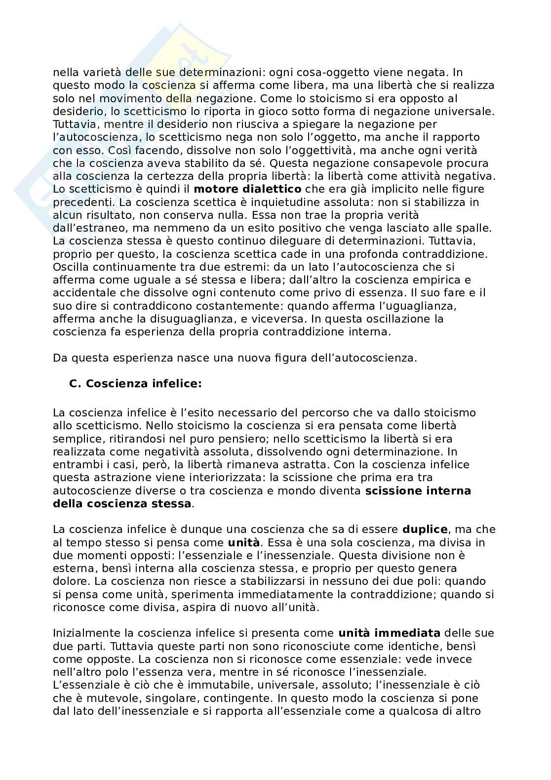 Riassunto esame Storia della filosofia, Prof. Fronterotta Francesco, libro consigliato Fenomenologia dello Spirito, Hegel Pag. 41