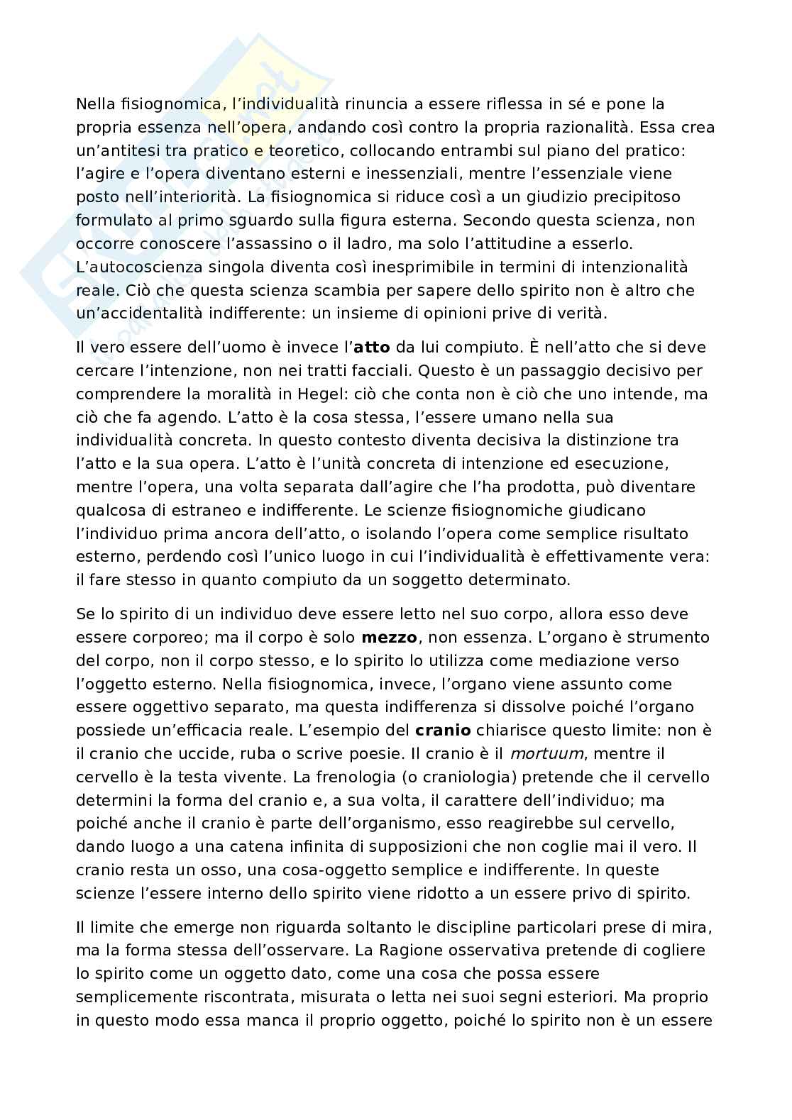 Riassunto esame Storia della filosofia, Prof. Fronterotta Francesco, libro consigliato Fenomenologia dello Spirito, Hegel Pag. 51