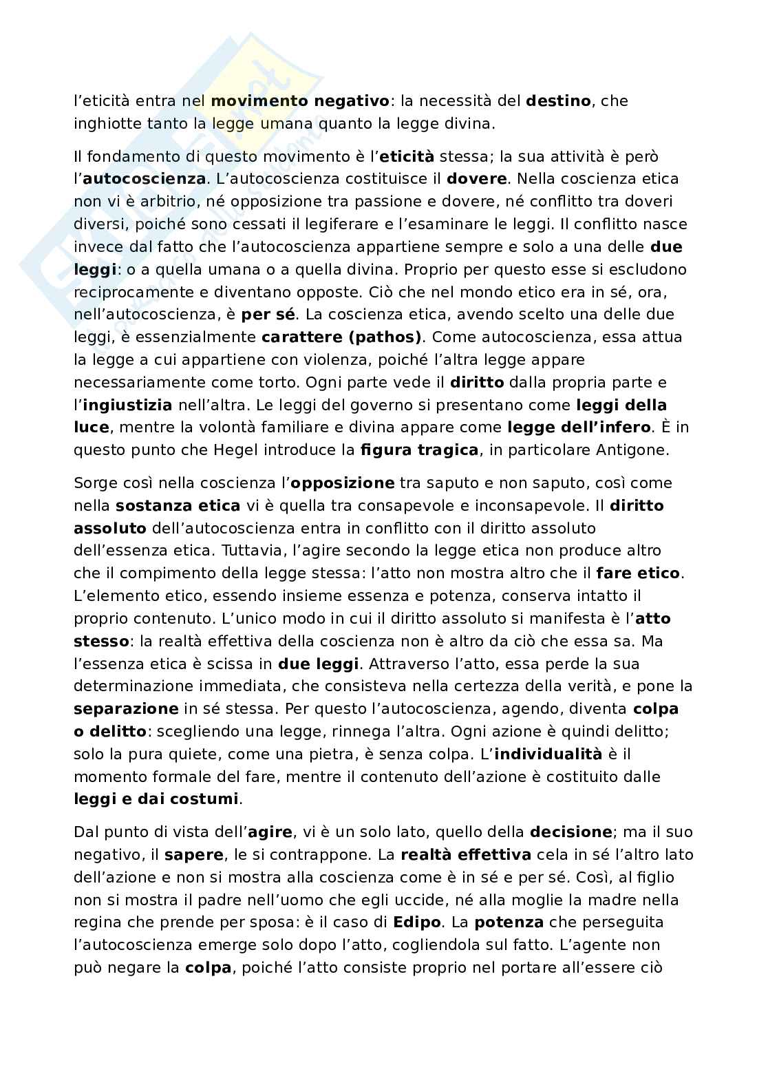 Riassunto esame Storia della filosofia, Prof. Fronterotta Francesco, libro consigliato Fenomenologia dello Spirito, Hegel Pag. 66