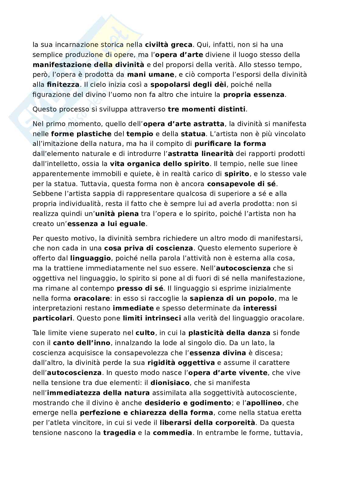 Riassunto esame Storia della filosofia, Prof. Fronterotta Francesco, libro consigliato Fenomenologia dello Spirito, Hegel Pag. 81