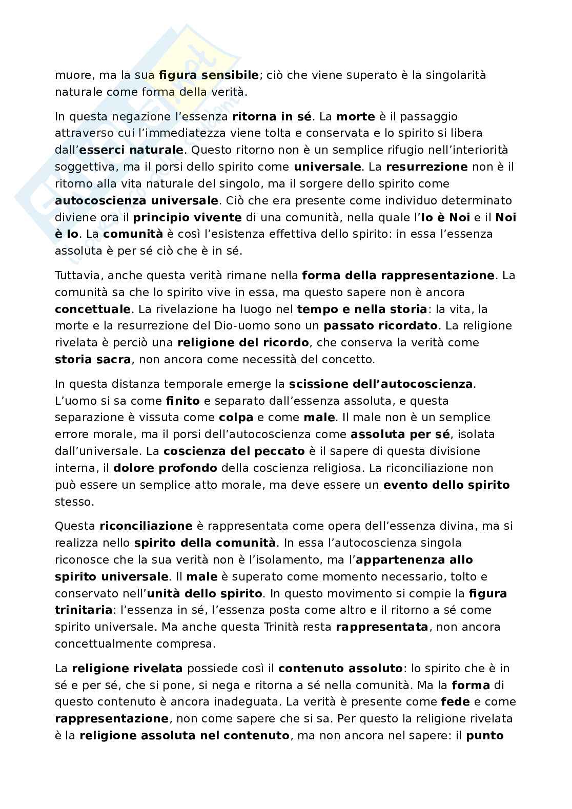 Riassunto esame Storia della filosofia, Prof. Fronterotta Francesco, libro consigliato Fenomenologia dello Spirito, Hegel Pag. 86