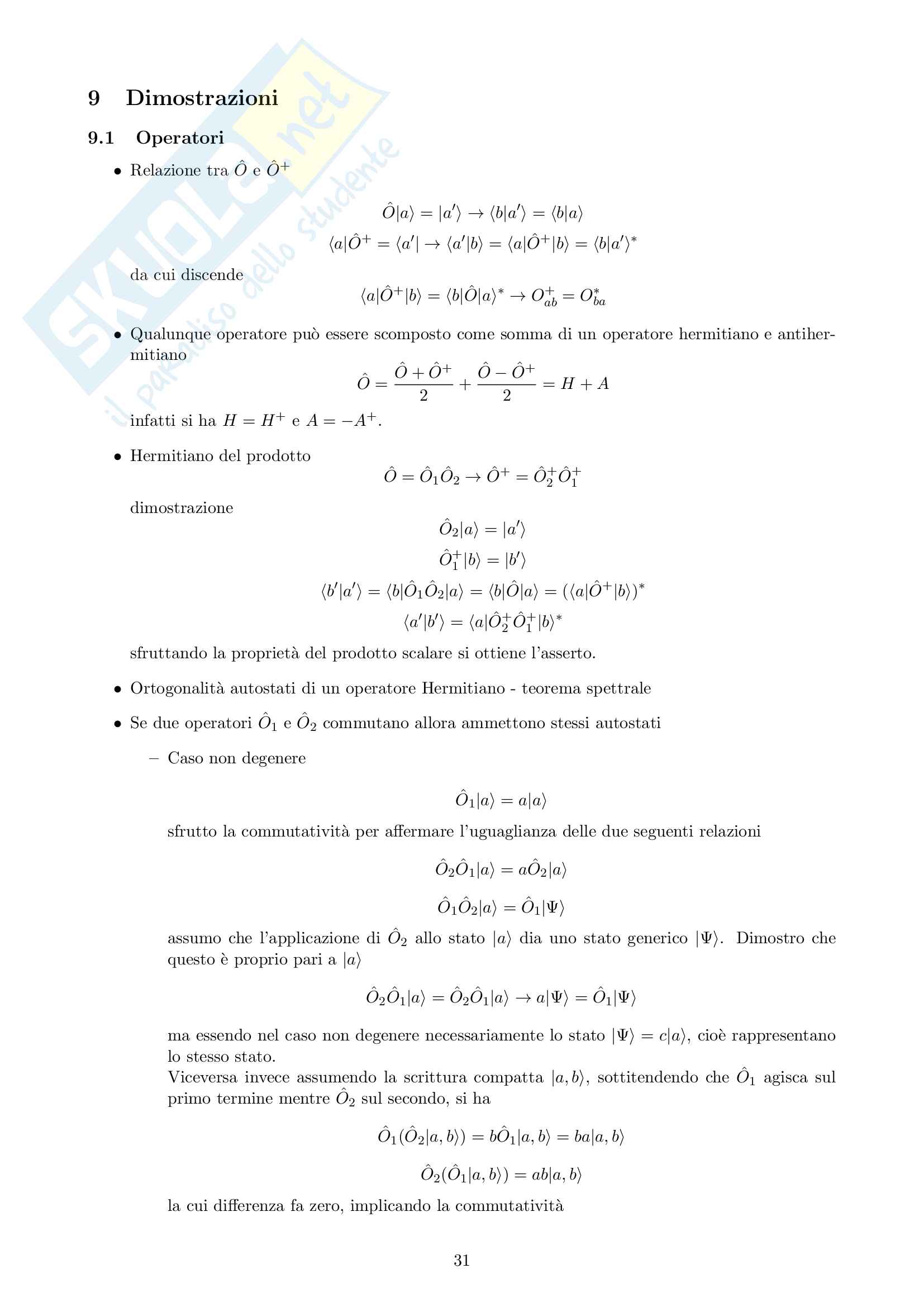 Meccanica Quantistica