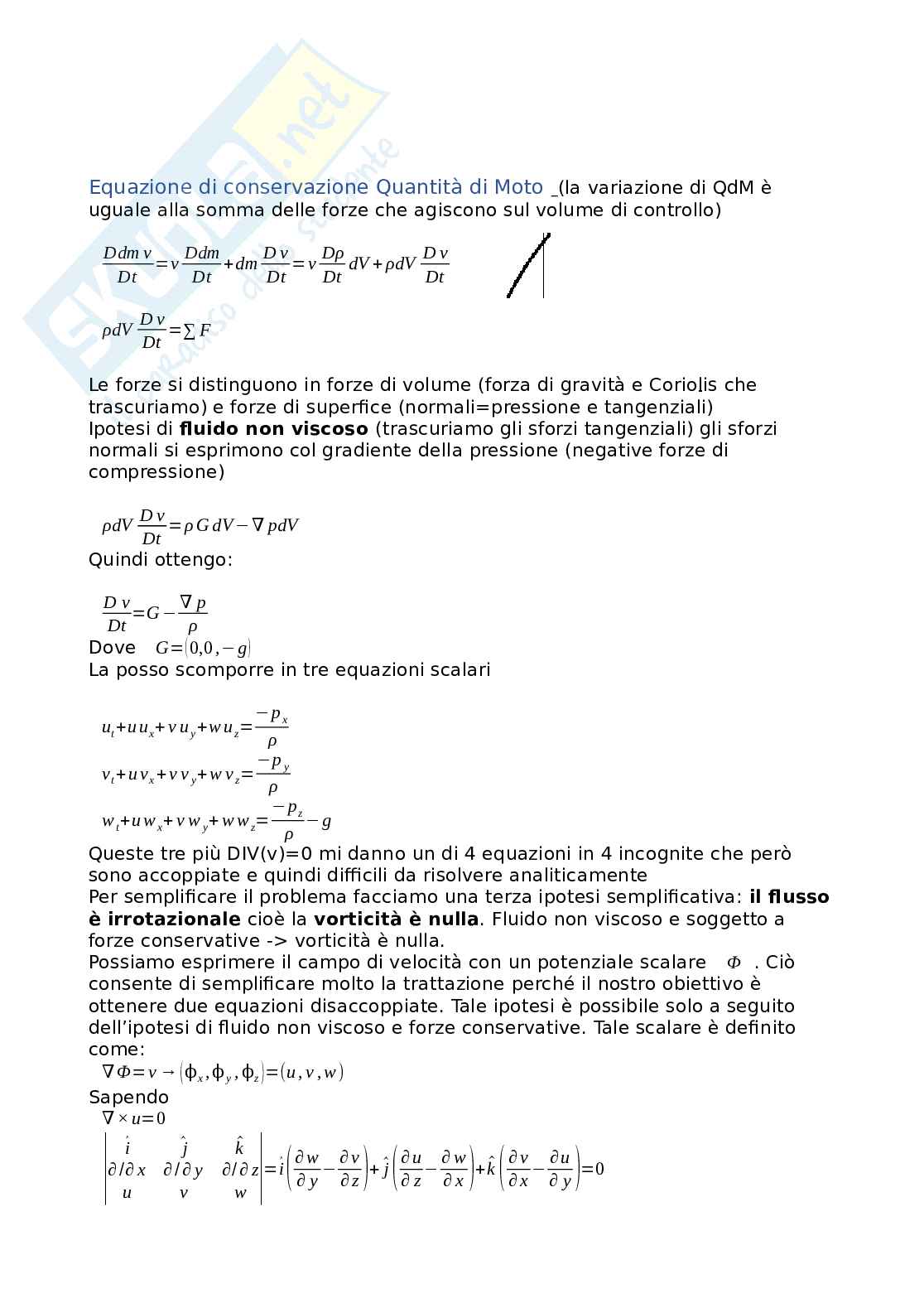 Appunti sulla teoria del Moto ondoso Pag. 2