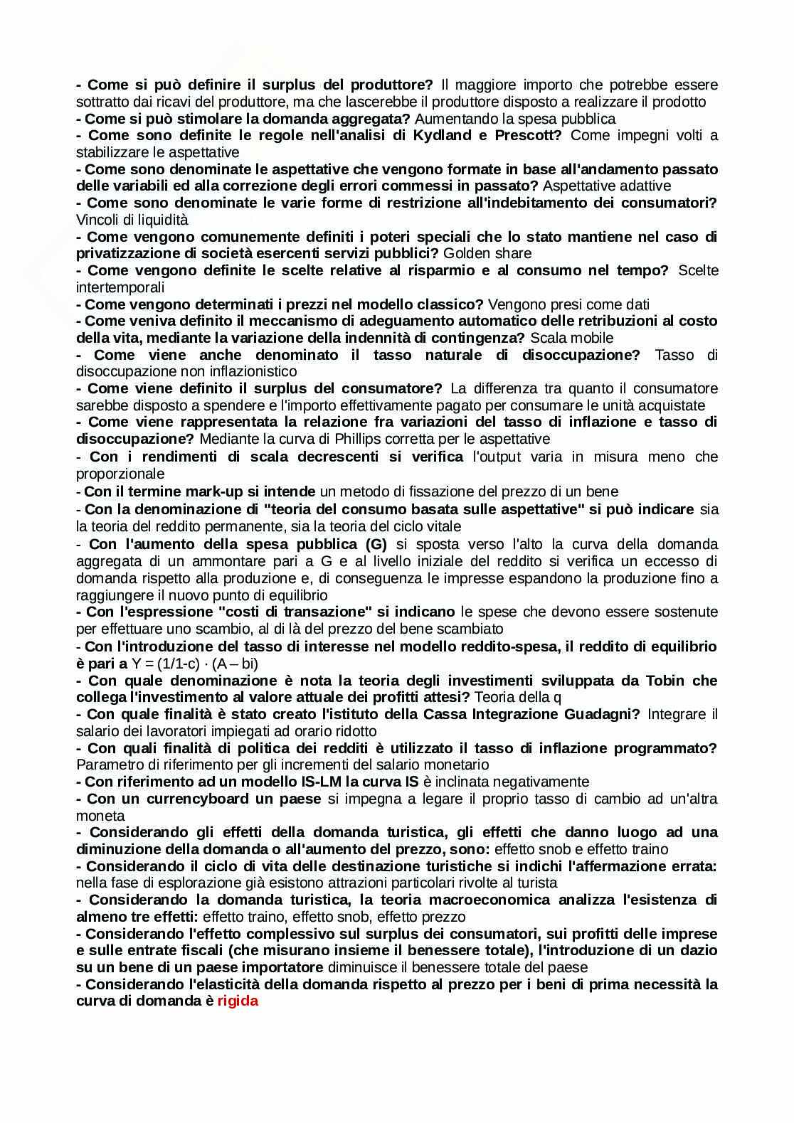 Economia politica: analizza, domande, panieri, risposte Pag. 16