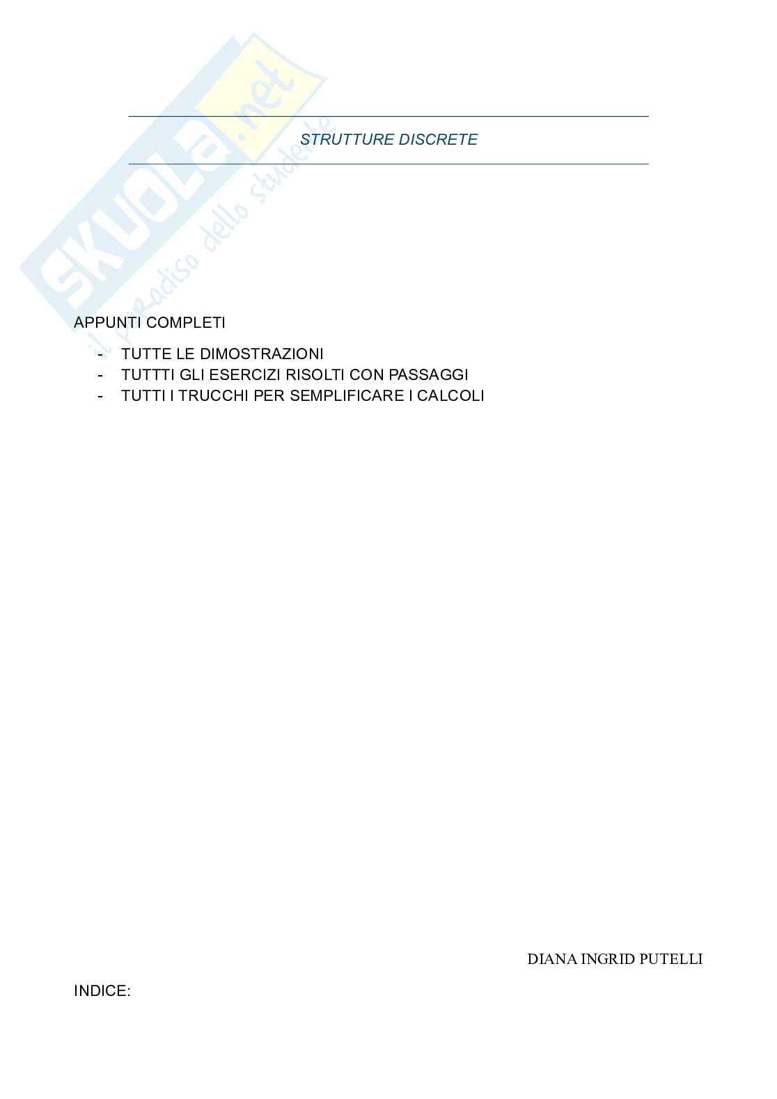 Strutture discrete/Matematica discreta Pag. 1