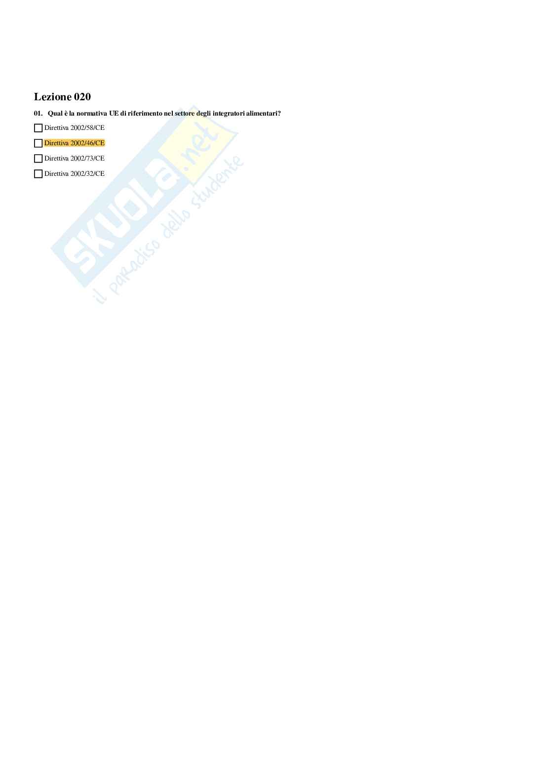 Paniere Nutraceutici integratori functional foods (2026) - Risposte multiple corrette Pag. 21