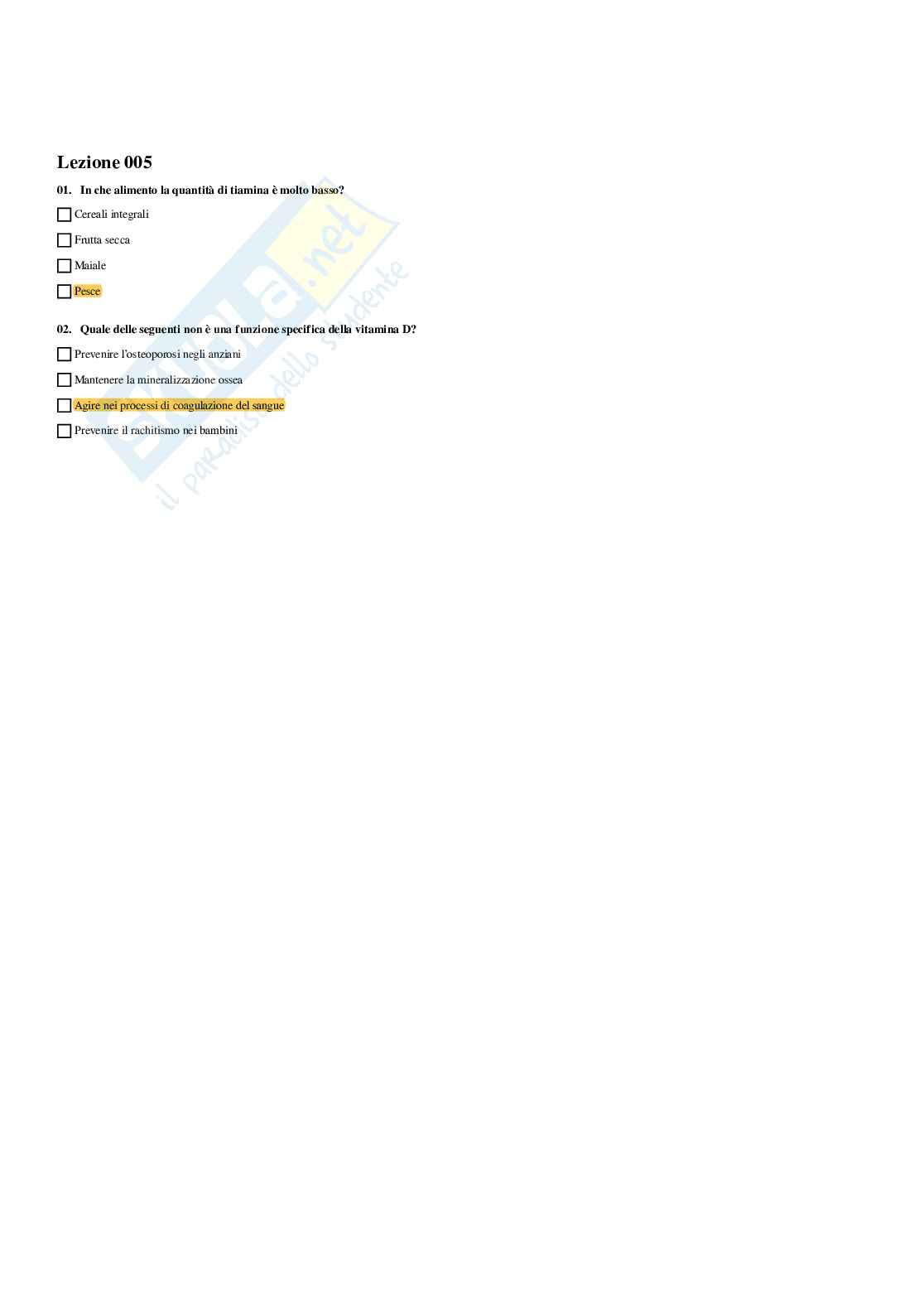 Paniere Nutraceutici integratori functional foods (2026) - Risposte multiple corrette Pag. 6