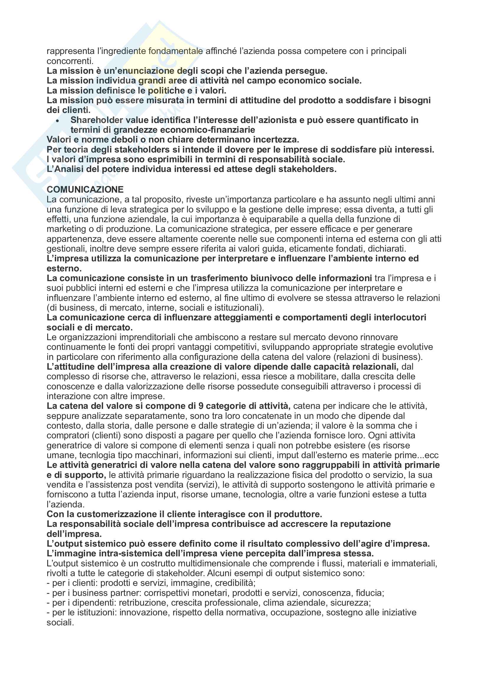 Riassunto Strategie di comunicazione d'impresa Pag. 2