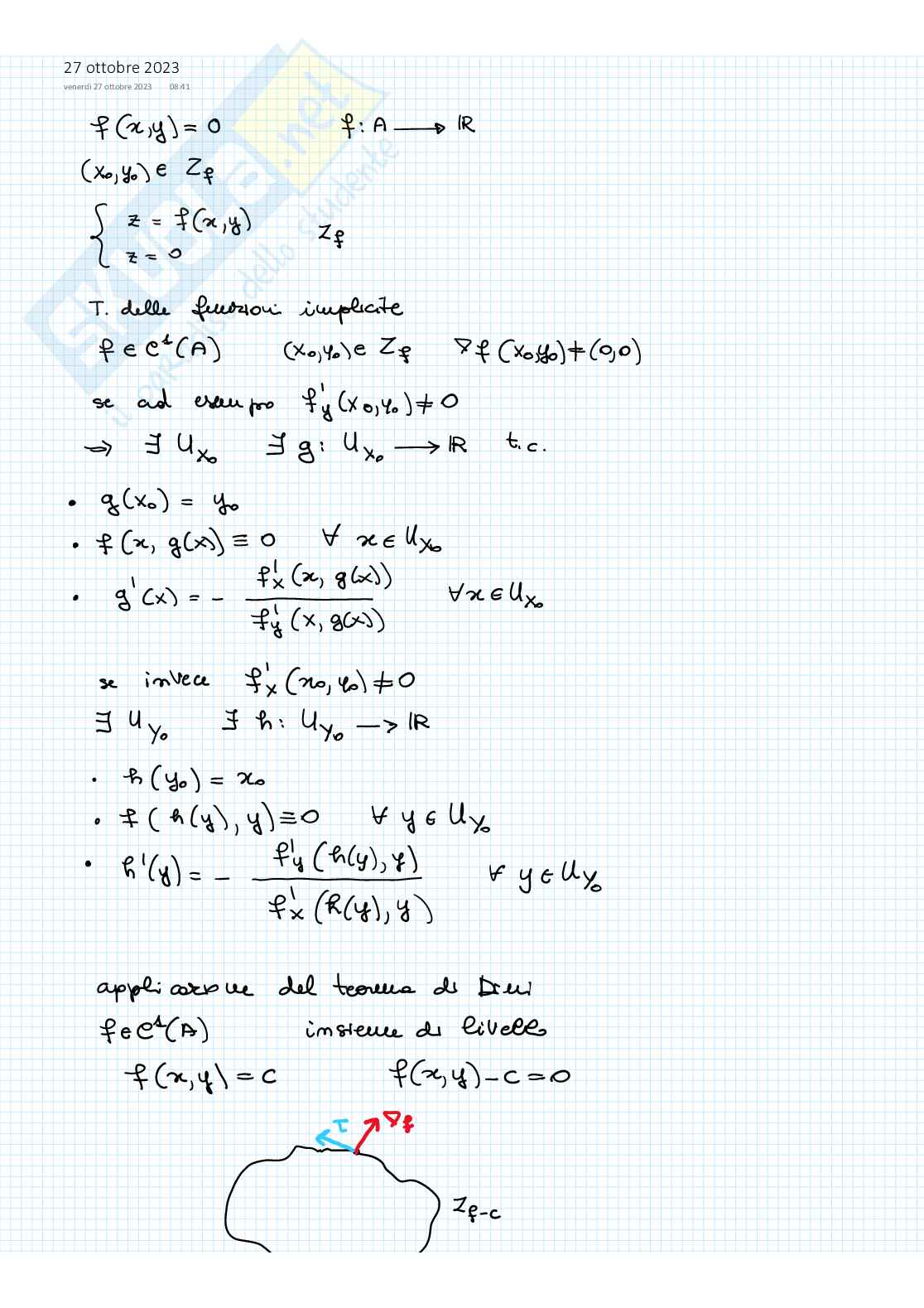 Appunti ottobre Analisi matematica 2 Pag. 1