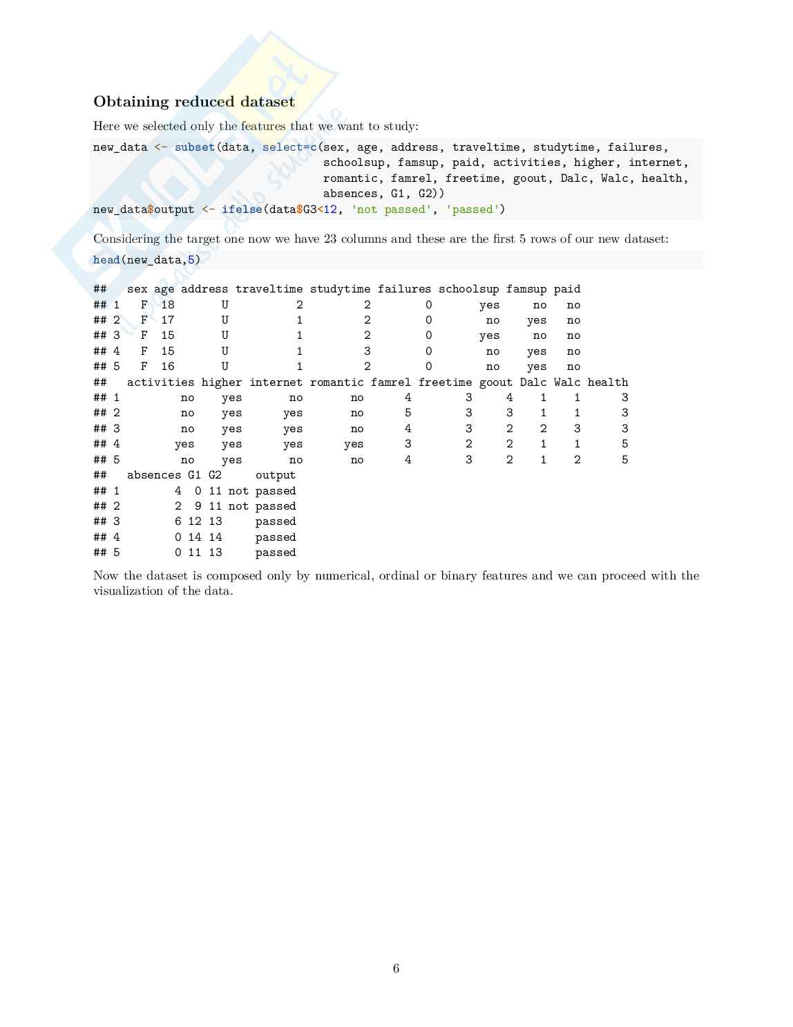 Analisi statistica predizione voti finali Pag. 6