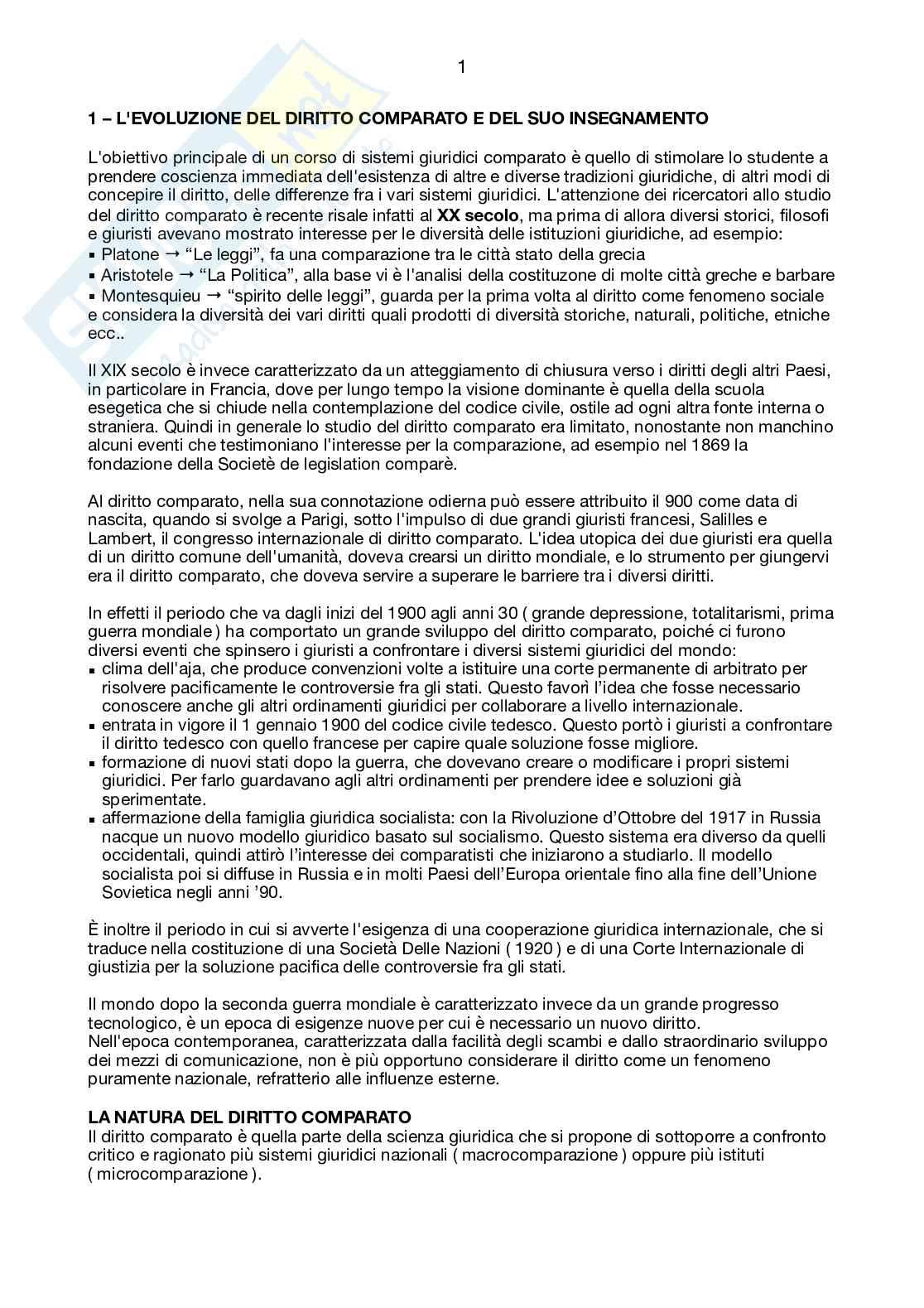 Appunti esame Diritto privato comparato Pag. 1