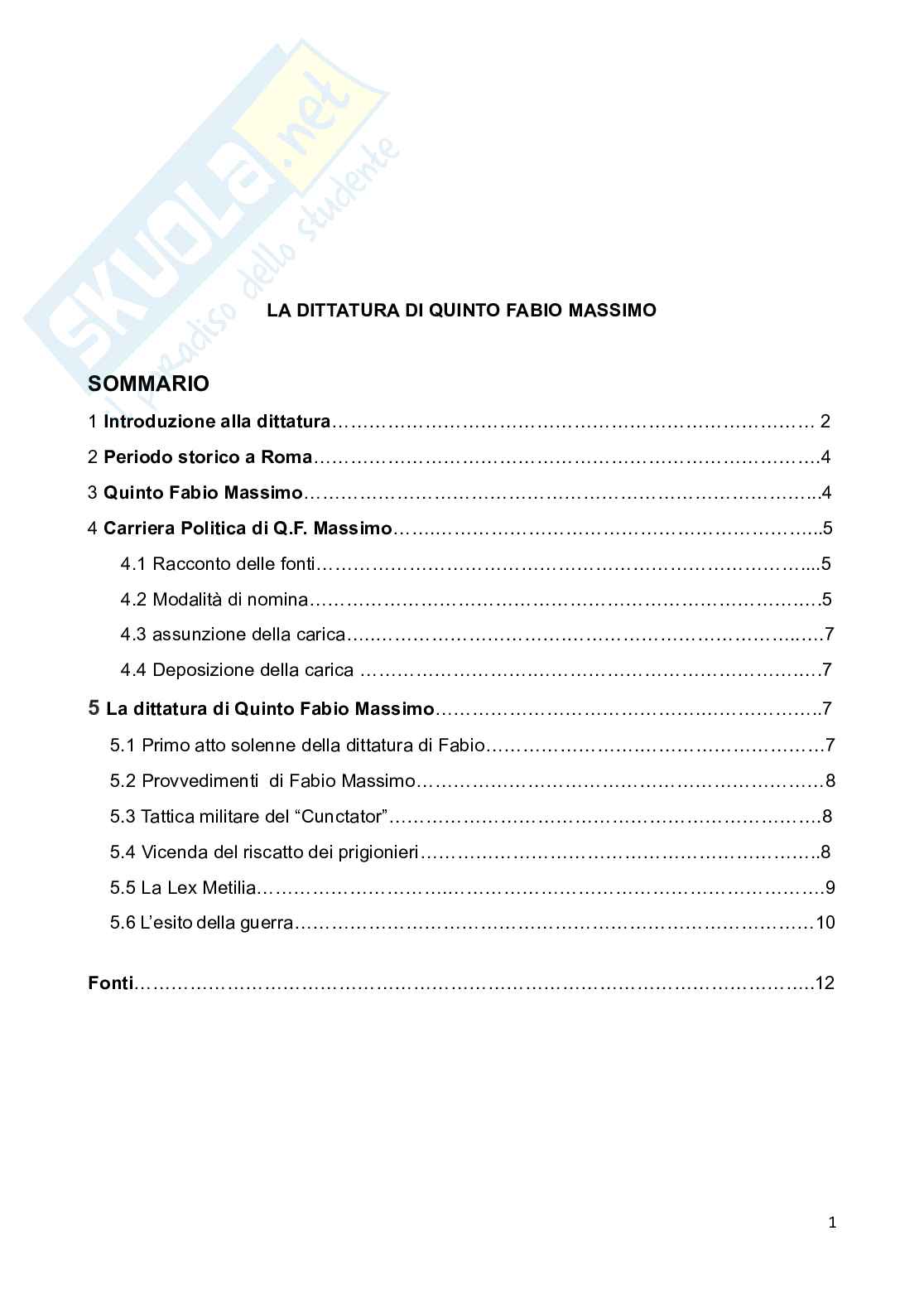 Dittatura di Quinto Fabio Massimo Pag. 1