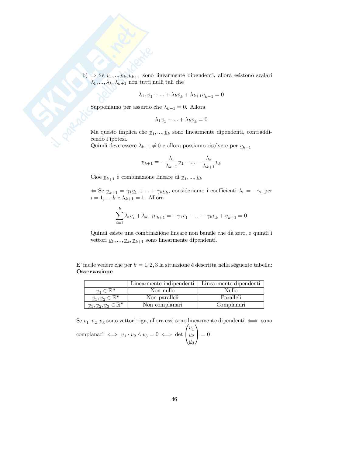 Geomteria e algebra lineare - Appunti completi per il primo parziale Pag. 46