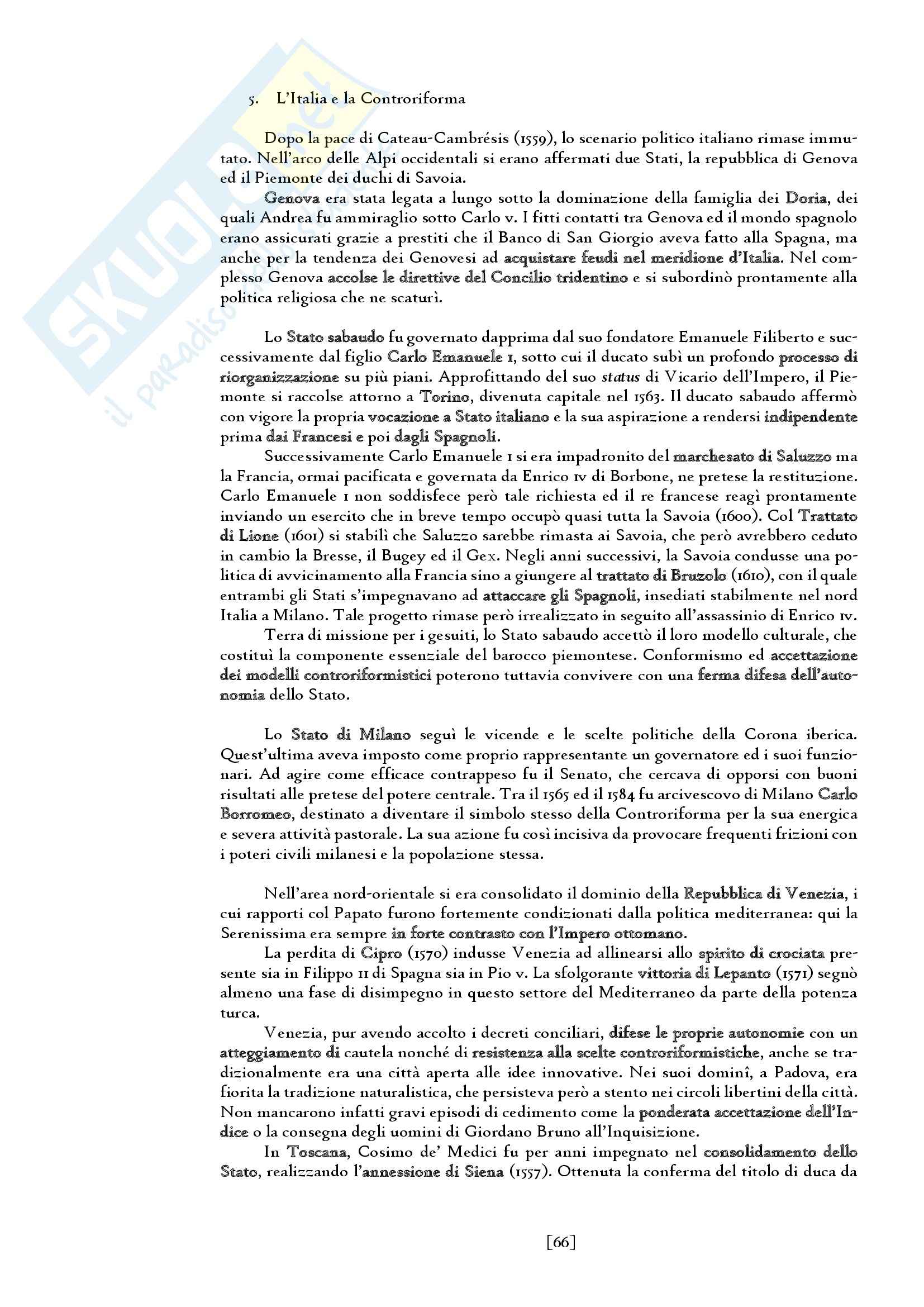 Riassunto esame Storia moderna, prof. Carpanetto, libro consigliato Manuale di storia moderna, Ricuperati, Ieva ( volume 1) Pag. 66