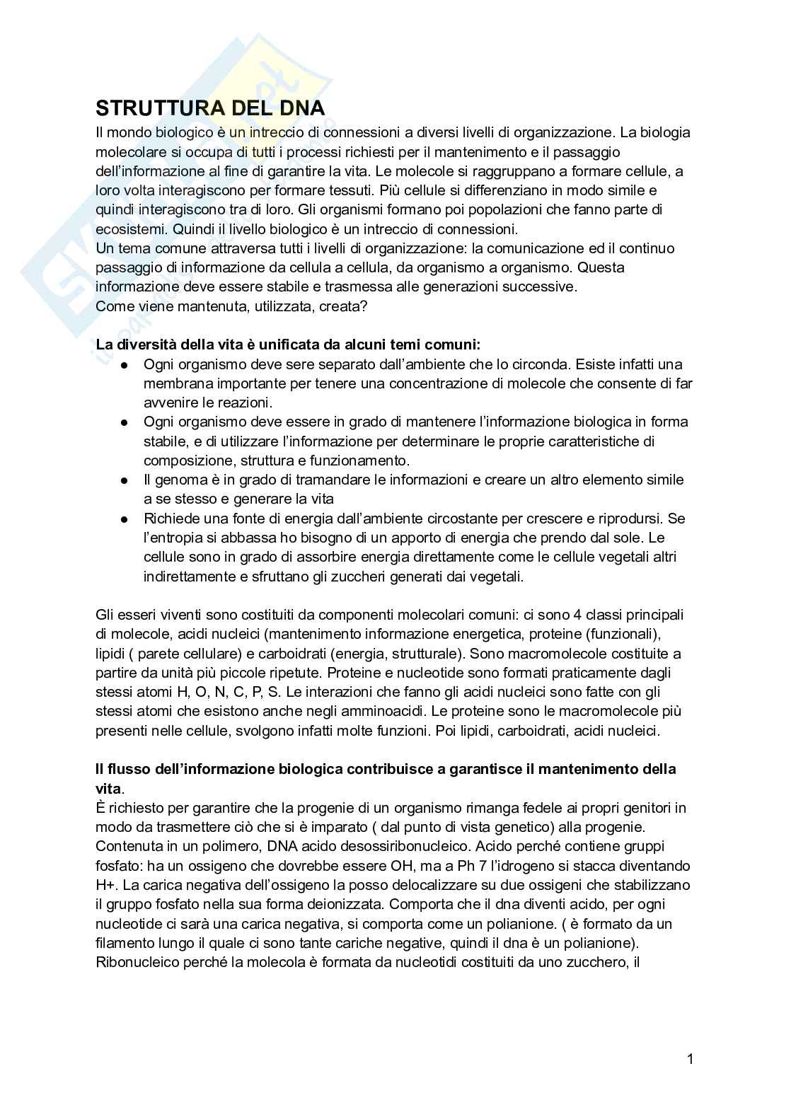 Biologia molecolare Pag. 1