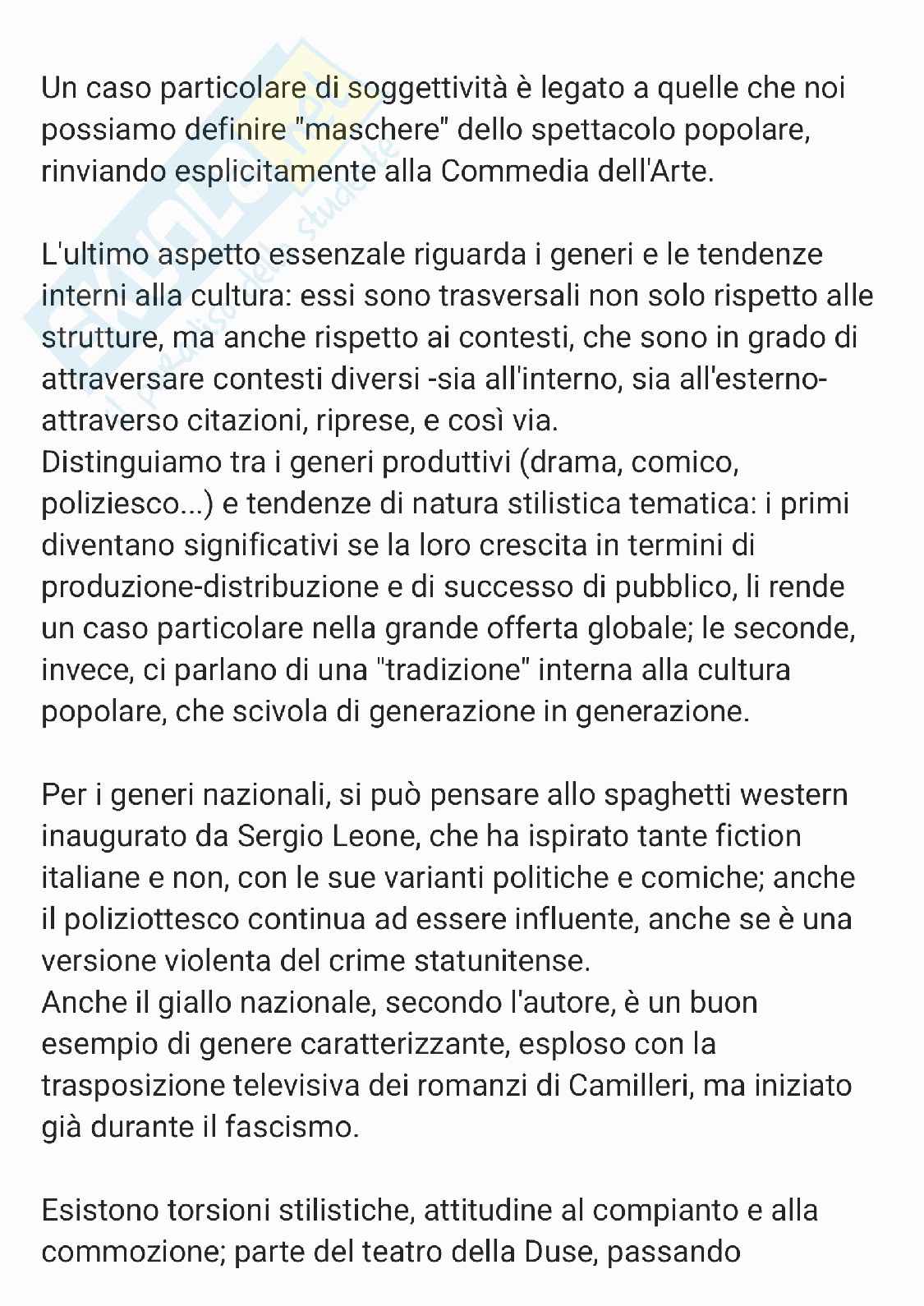 Riassunto esame Teorie e tecniche della comunicazione, Prof. Savona Elena, libro consigliato Lezione sulla cultura popolare , Colombo Pag. 11