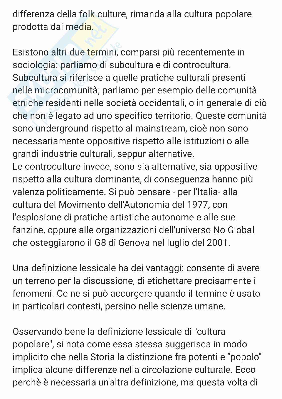 Riassunto esame Teorie e tecniche della comunicazione, Prof. Savona Elena, libro consigliato Lezione sulla cultura popolare , Colombo Pag. 2